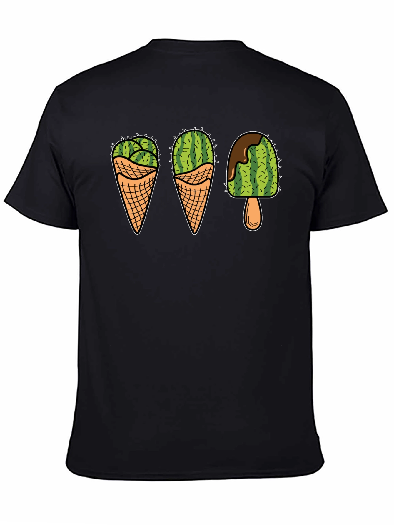 Cactus Ice Cream Graphic Tee - Novelty T-Shirt