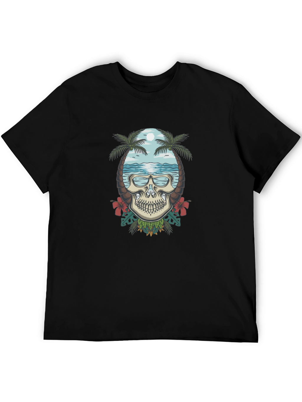 Skull Tropical Beach T-Shirt