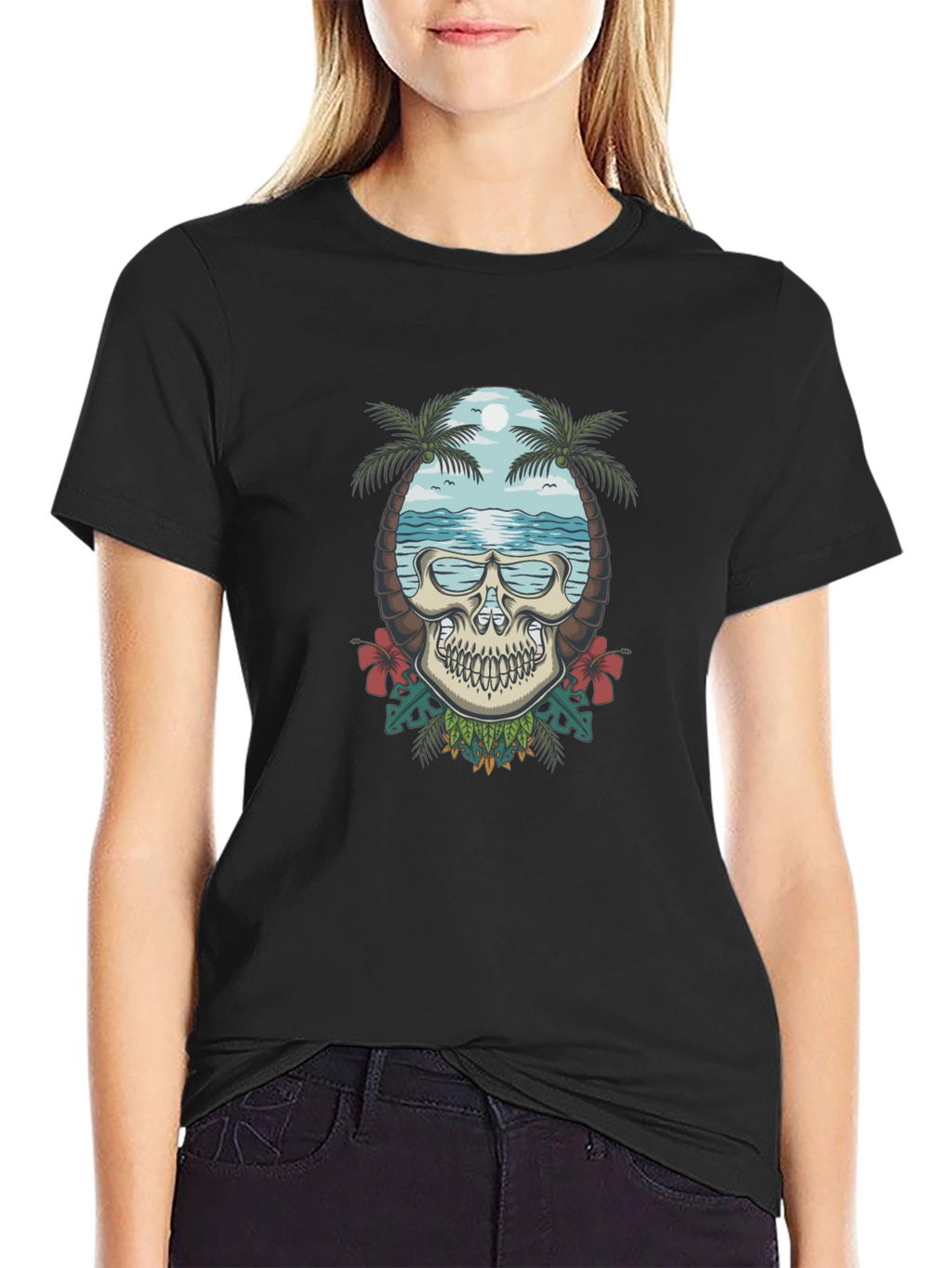 Skull Tropical Beach T-Shirt