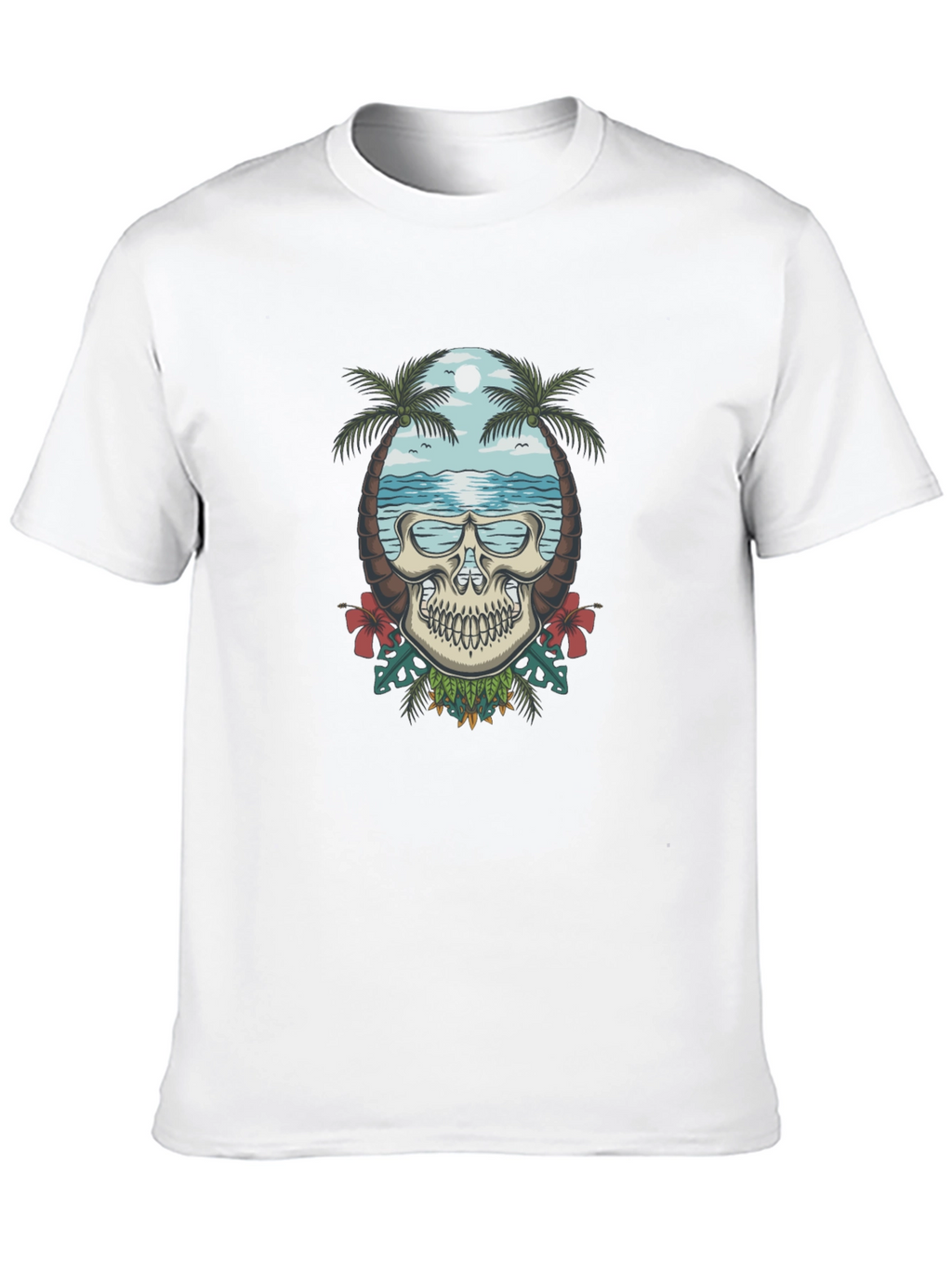 Skull Tropical Beach T-Shirt