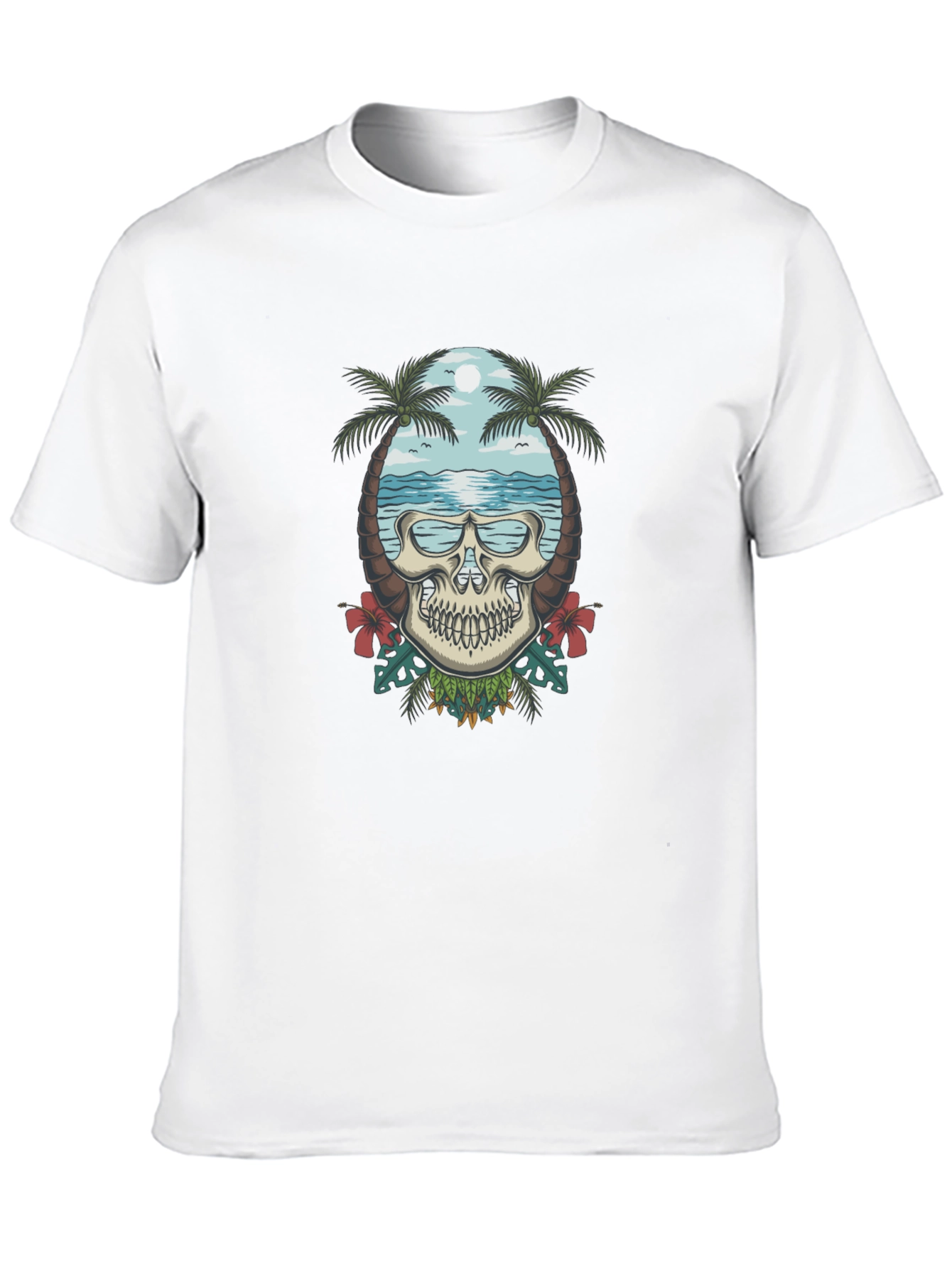 Skull Tropical Beach T-Shirt
