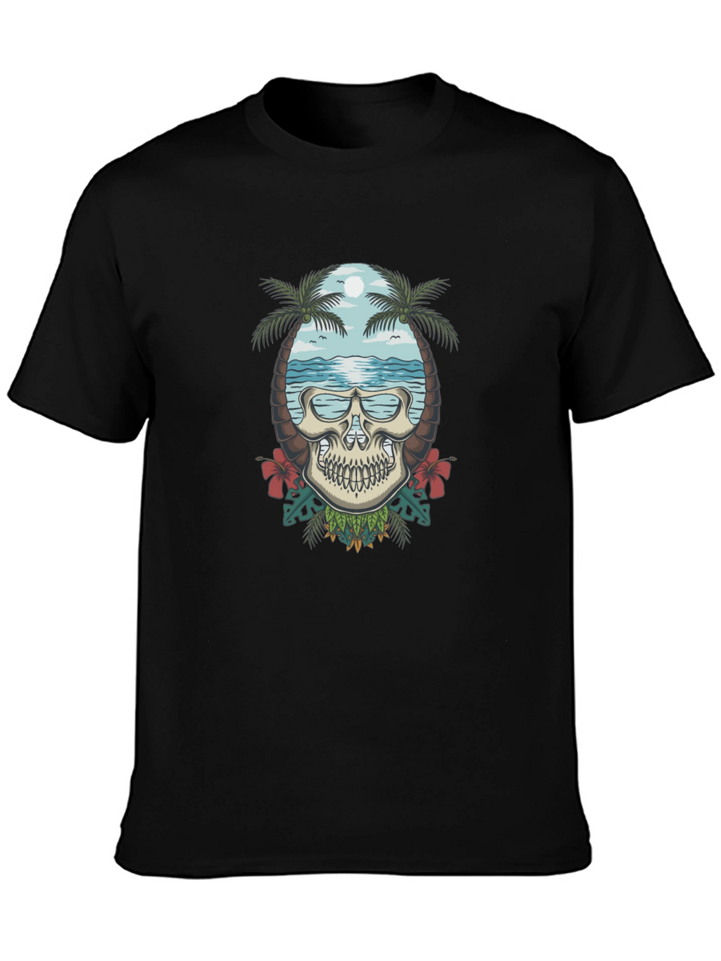 Skull Tropical Beach T-Shirt