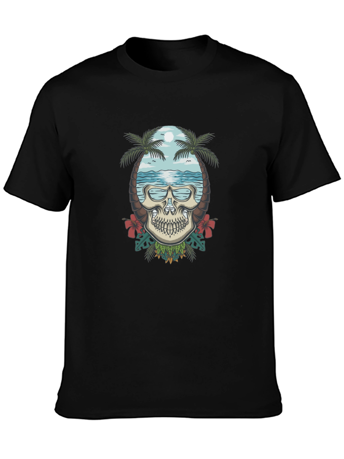 Skull Tropical Beach T-Shirt