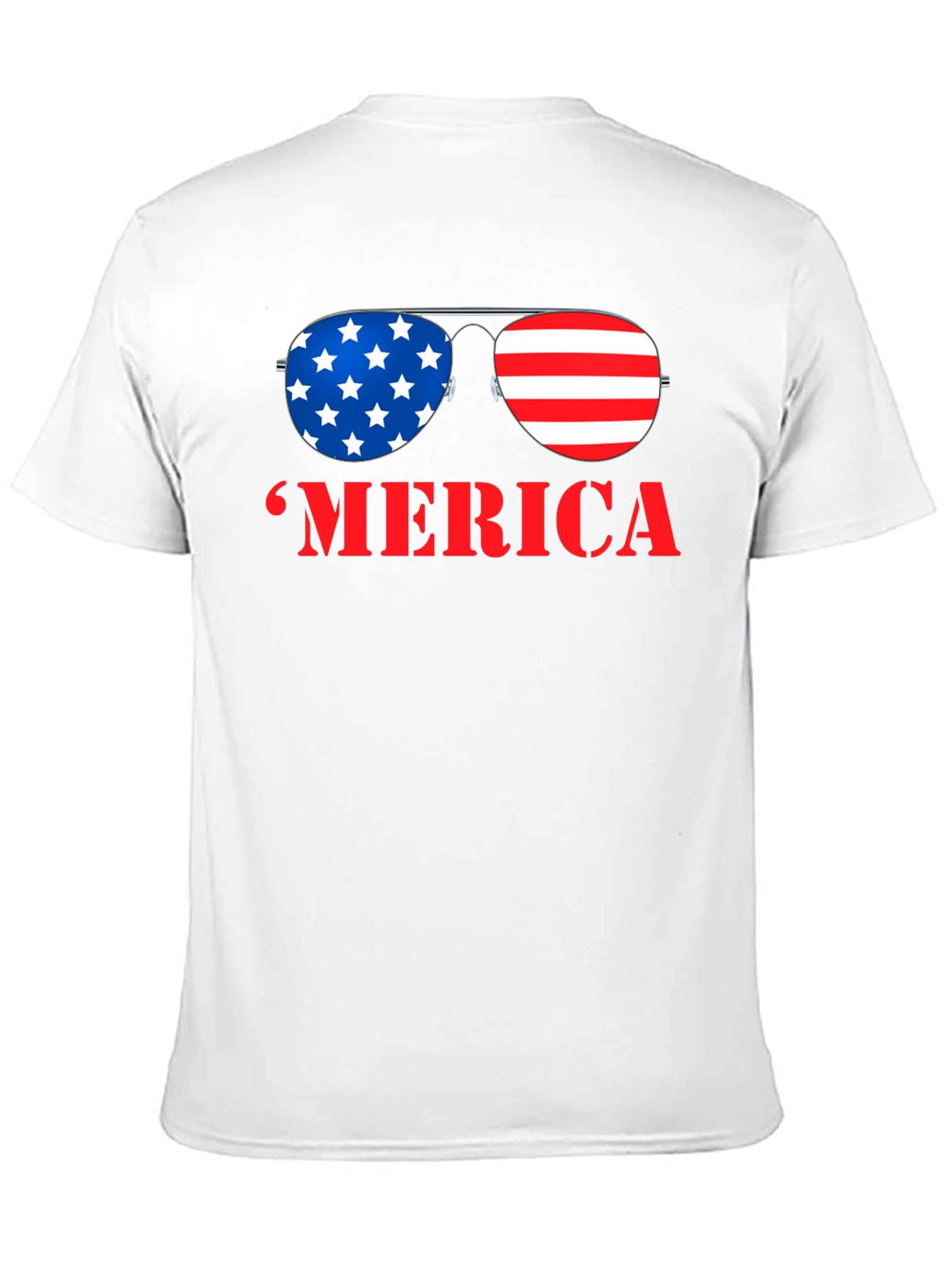 MERICA Patriotic Sunglasses Graphic T-Shirt