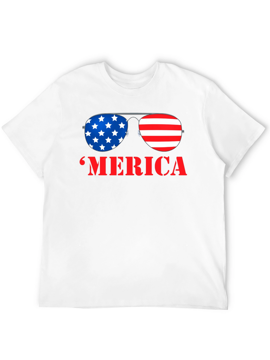MERICA Patriotic Sunglasses Graphic T-Shirt