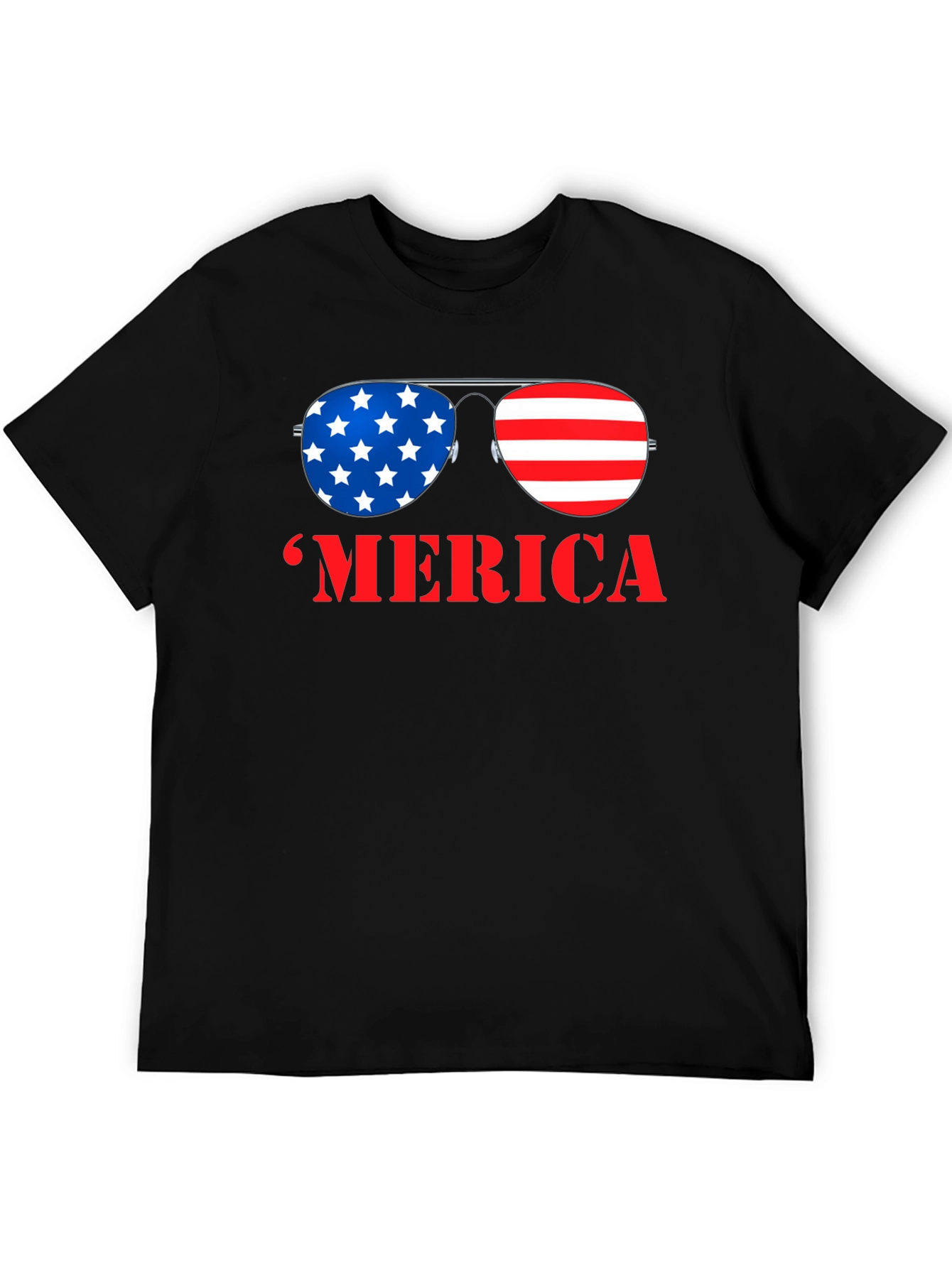 MERICA Patriotic Sunglasses Graphic T-Shirt