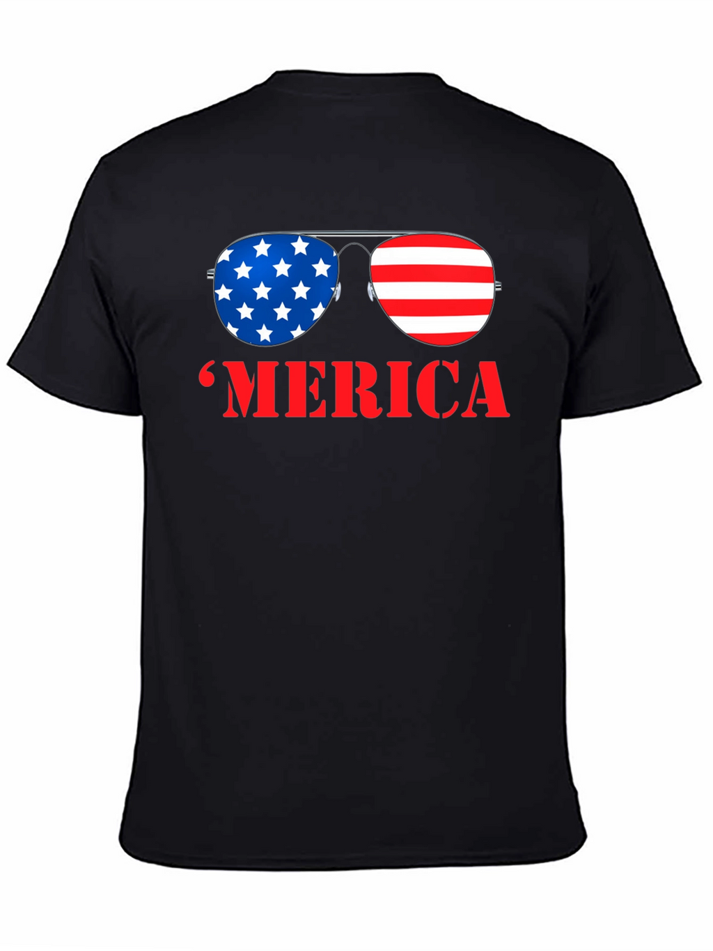 MERICA Patriotic Sunglasses Graphic T-Shirt