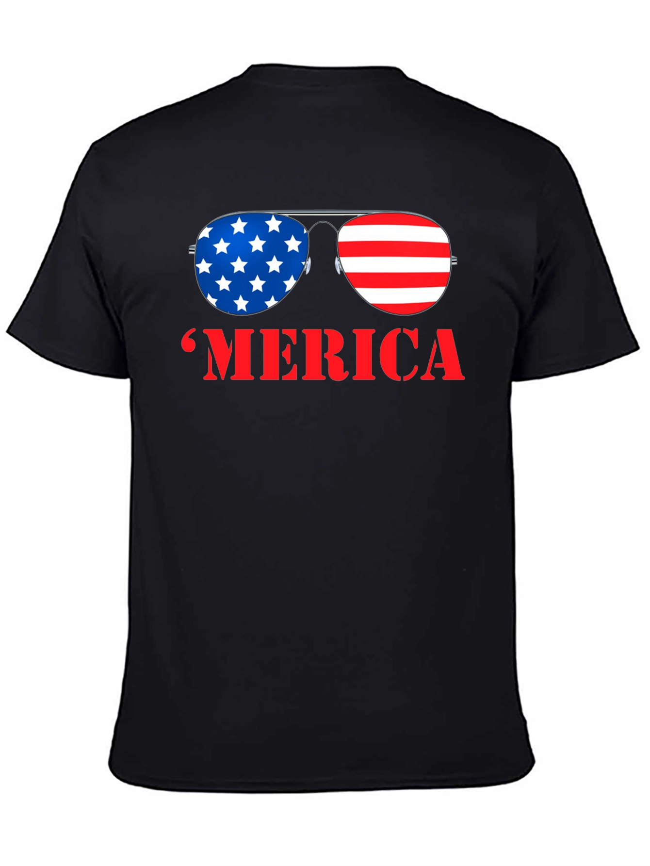 MERICA Patriotic Sunglasses Graphic T-Shirt