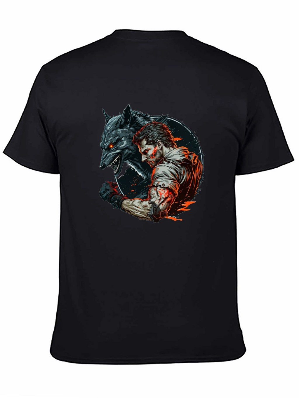 Wolf & Warrior Graphic T-Shirt