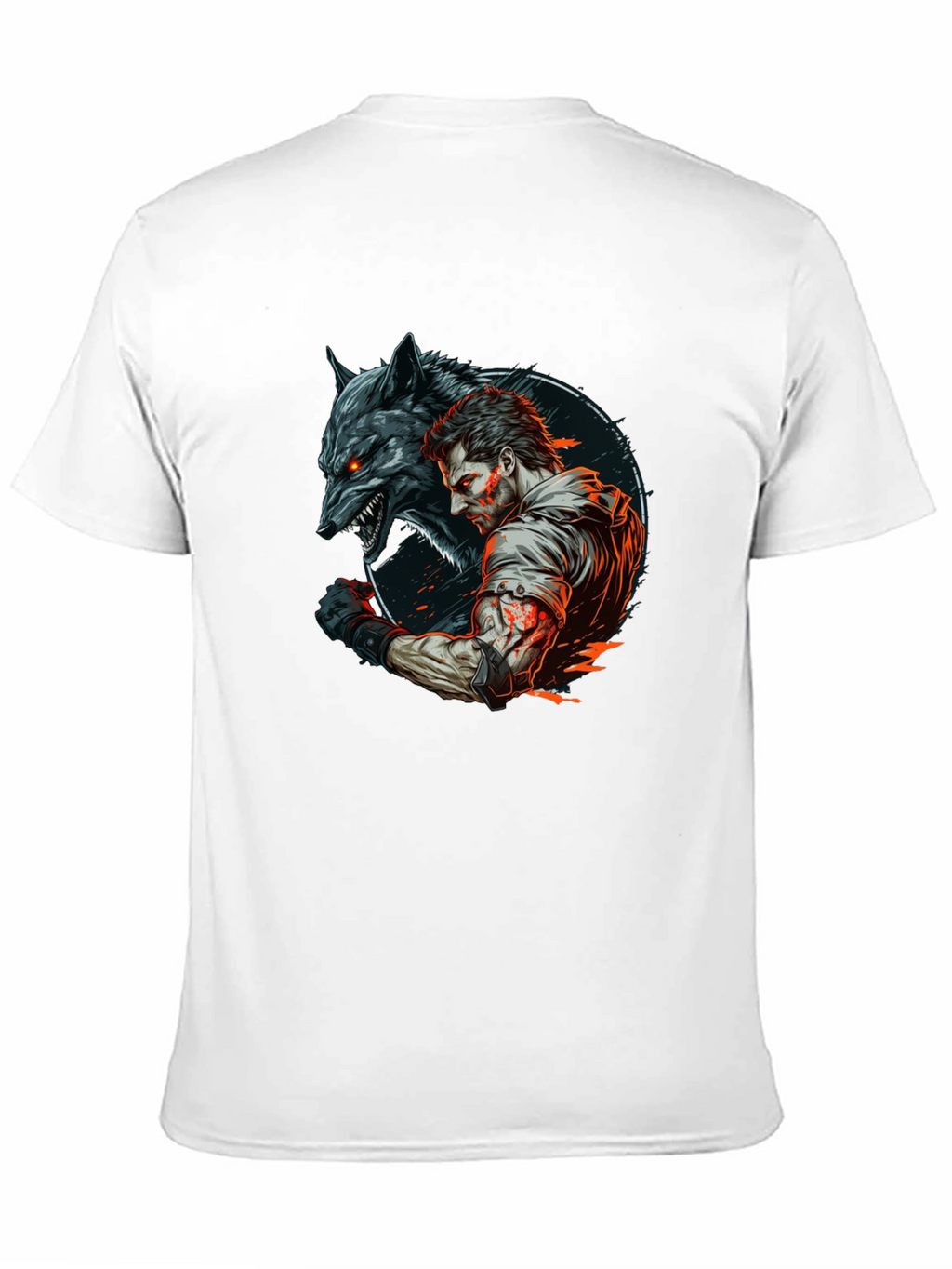 Wolf & Warrior Graphic T-Shirt