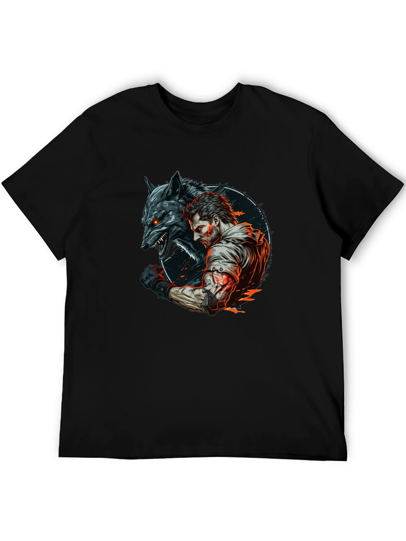 Wolf & Warrior Graphic T-Shirt