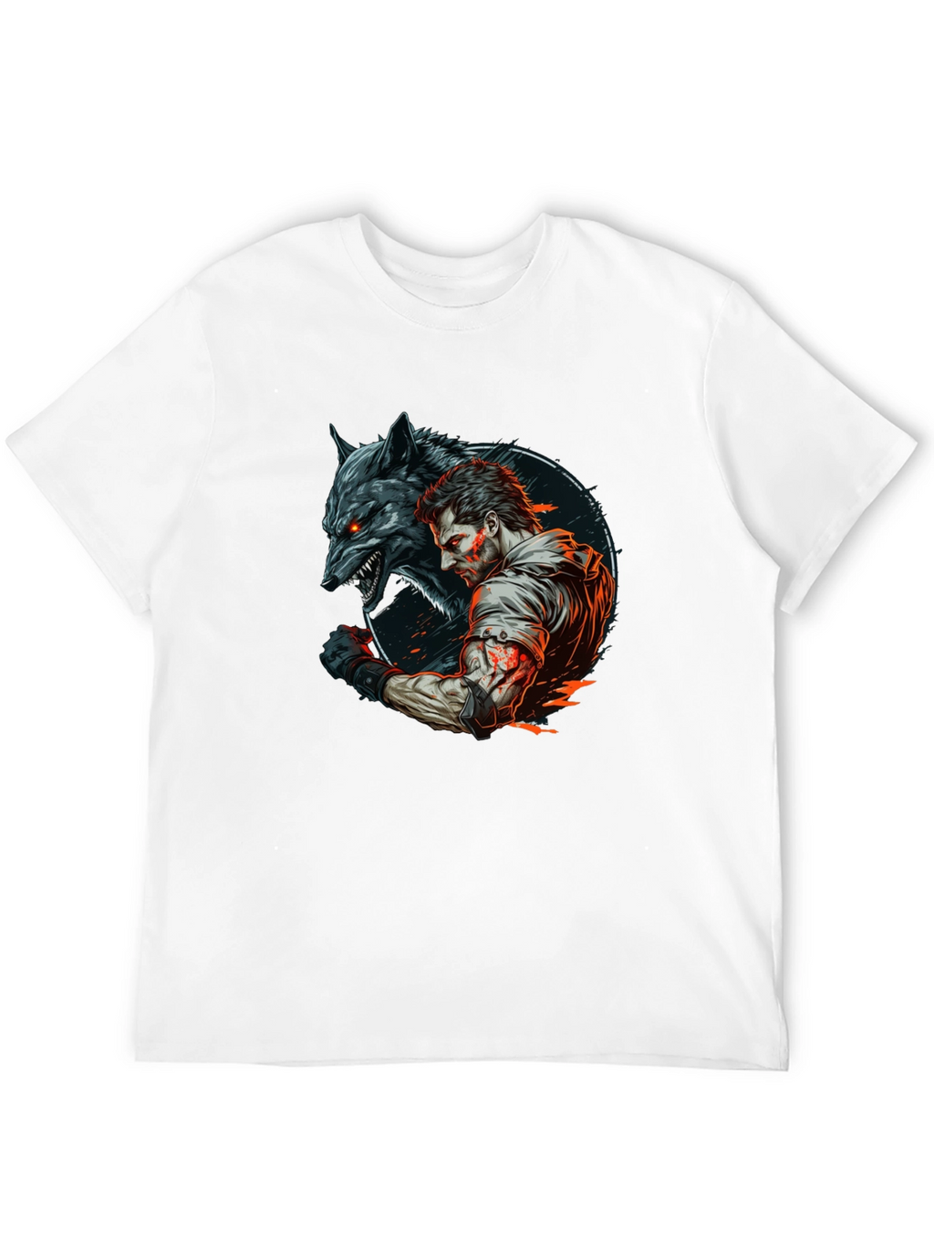 Wolf & Warrior Graphic T-Shirt