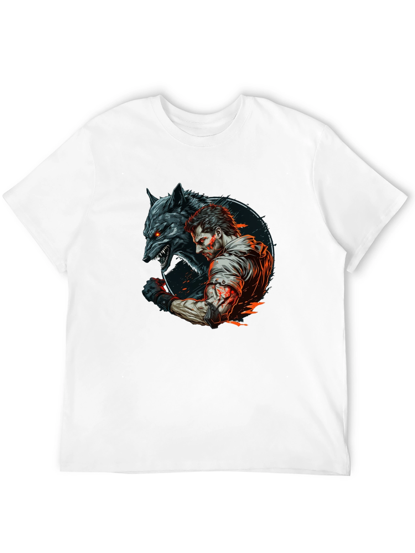 Wolf & Warrior Graphic T-Shirt