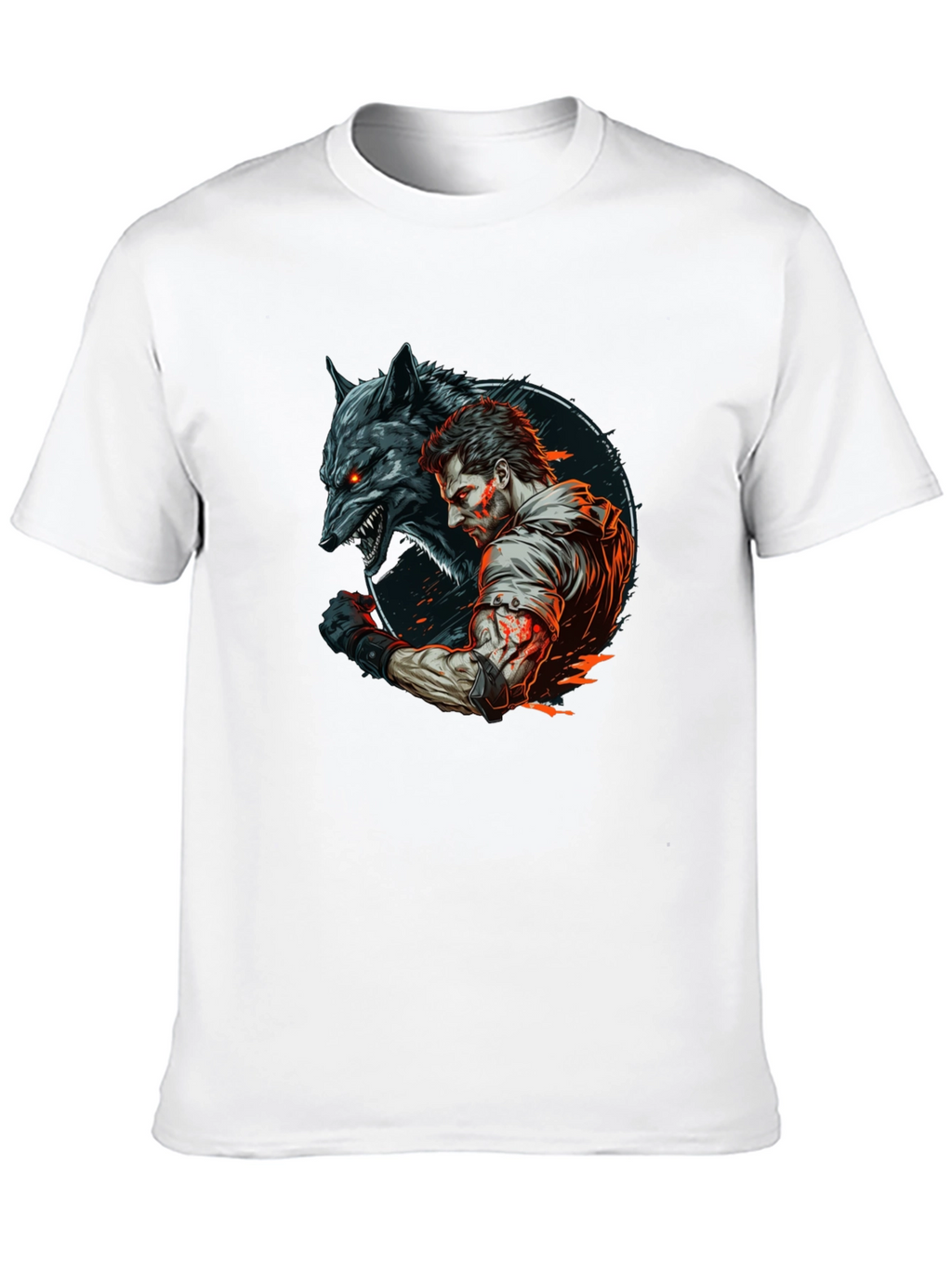 Wolf & Warrior Graphic T-Shirt