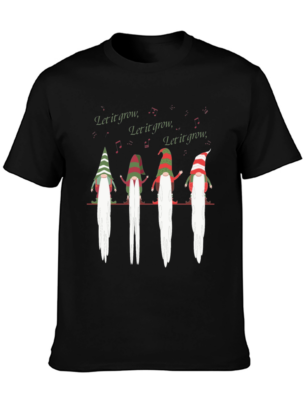Let It Grow Gnomes Graphic T-Shirt - Black
