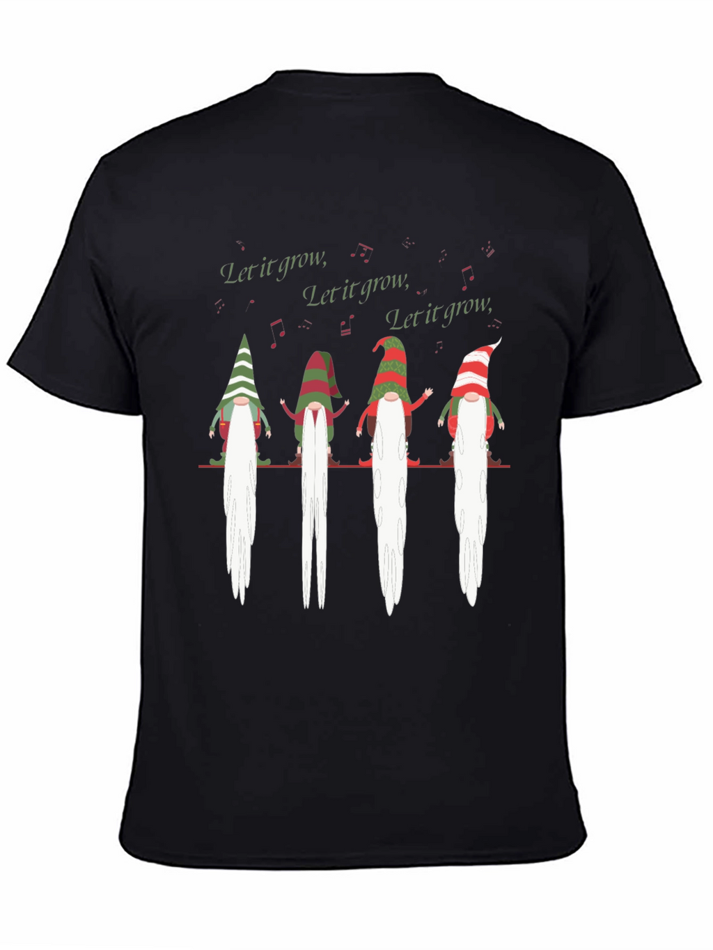 Let It Grow Gnomes Graphic T-Shirt - Black