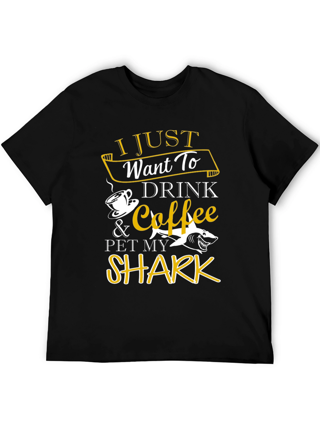Drink Coffee Pet Shark T-Shirt