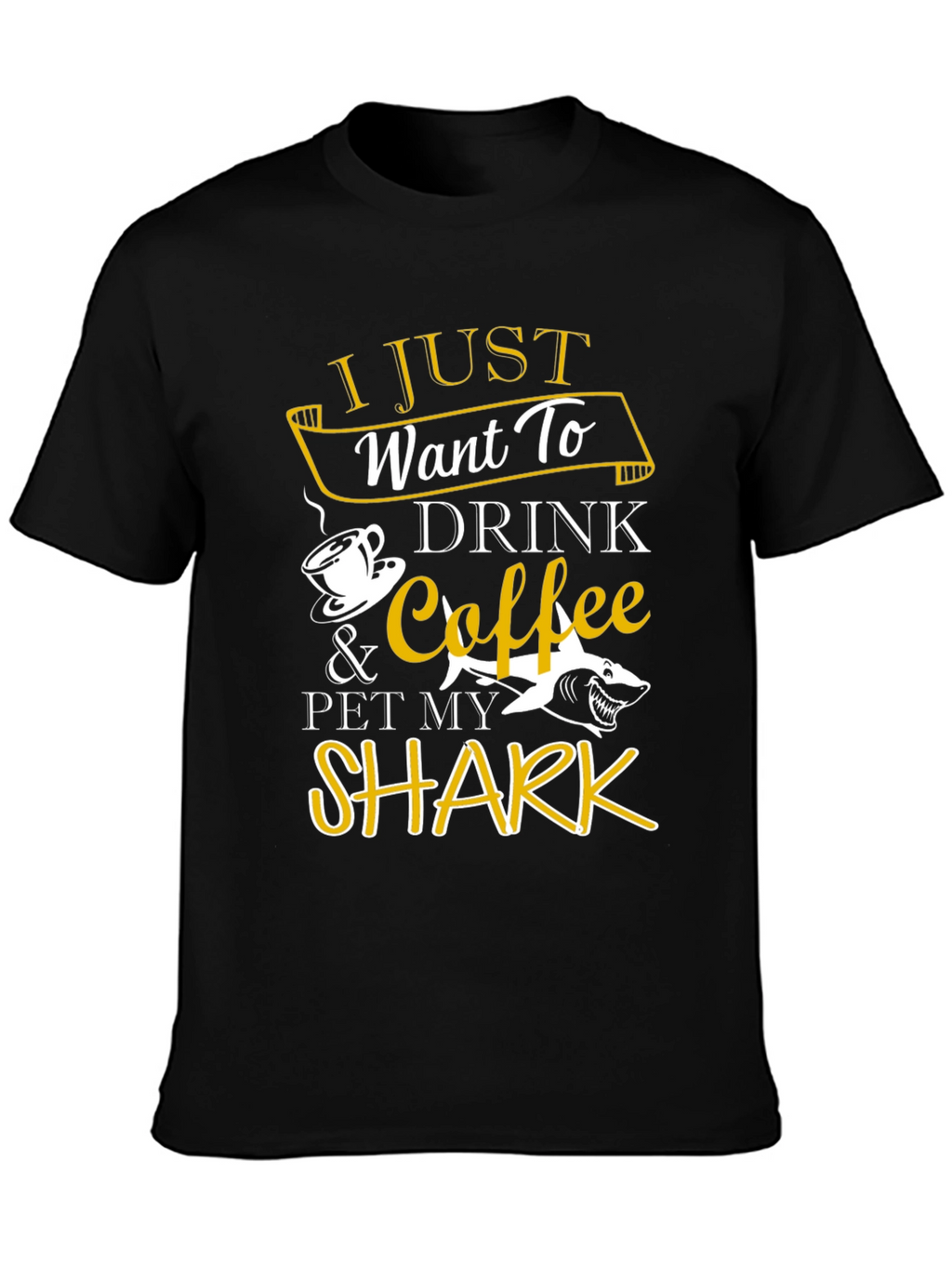 Drink Coffee Pet Shark T-Shirt