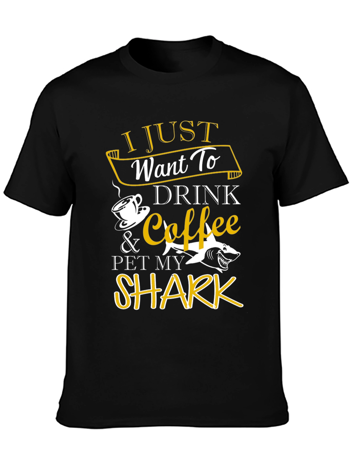 Drink Coffee Pet Shark T-Shirt