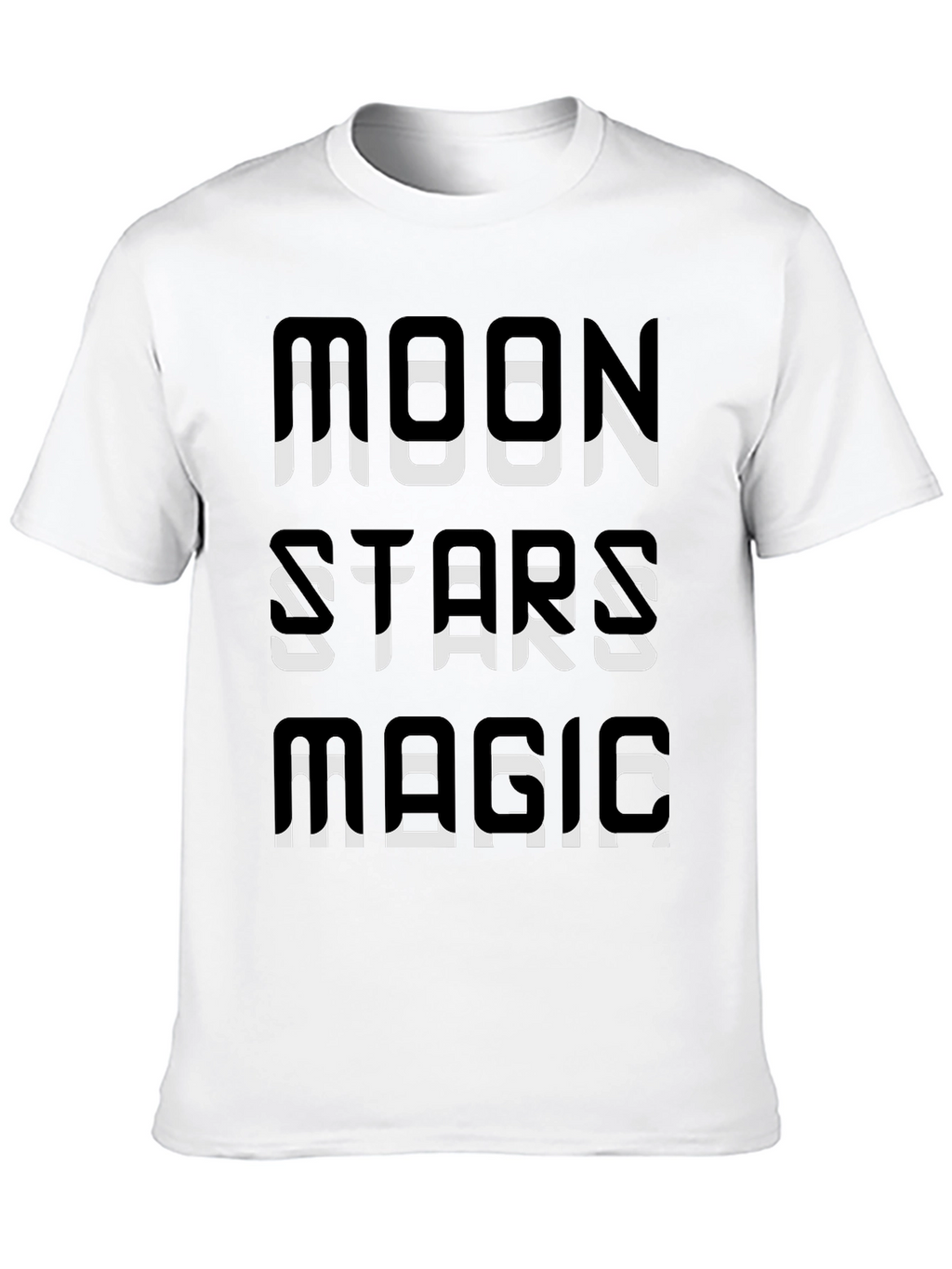Moon Stars Magic Graphic Tee - Black Cotton T-Shirt