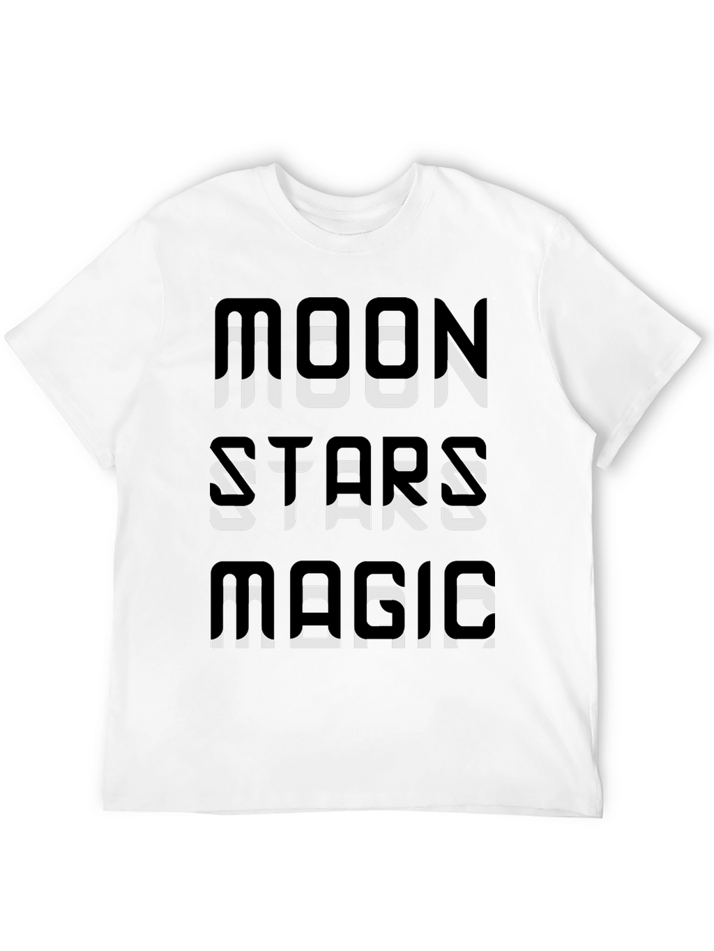 Moon Stars Magic Graphic Tee - Black Cotton T-Shirt