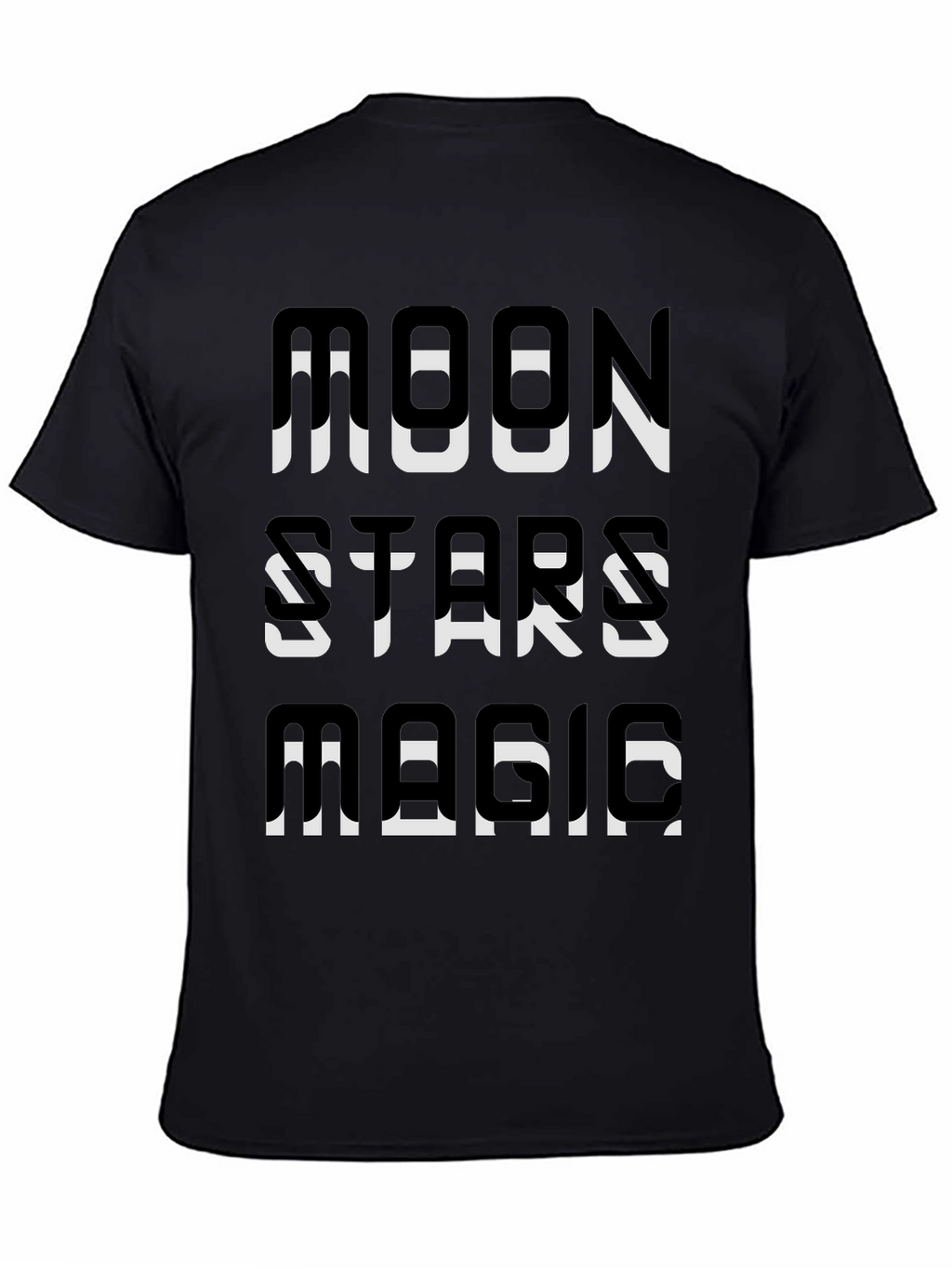 Moon Stars Magic Graphic Tee - Black Cotton T-Shirt
