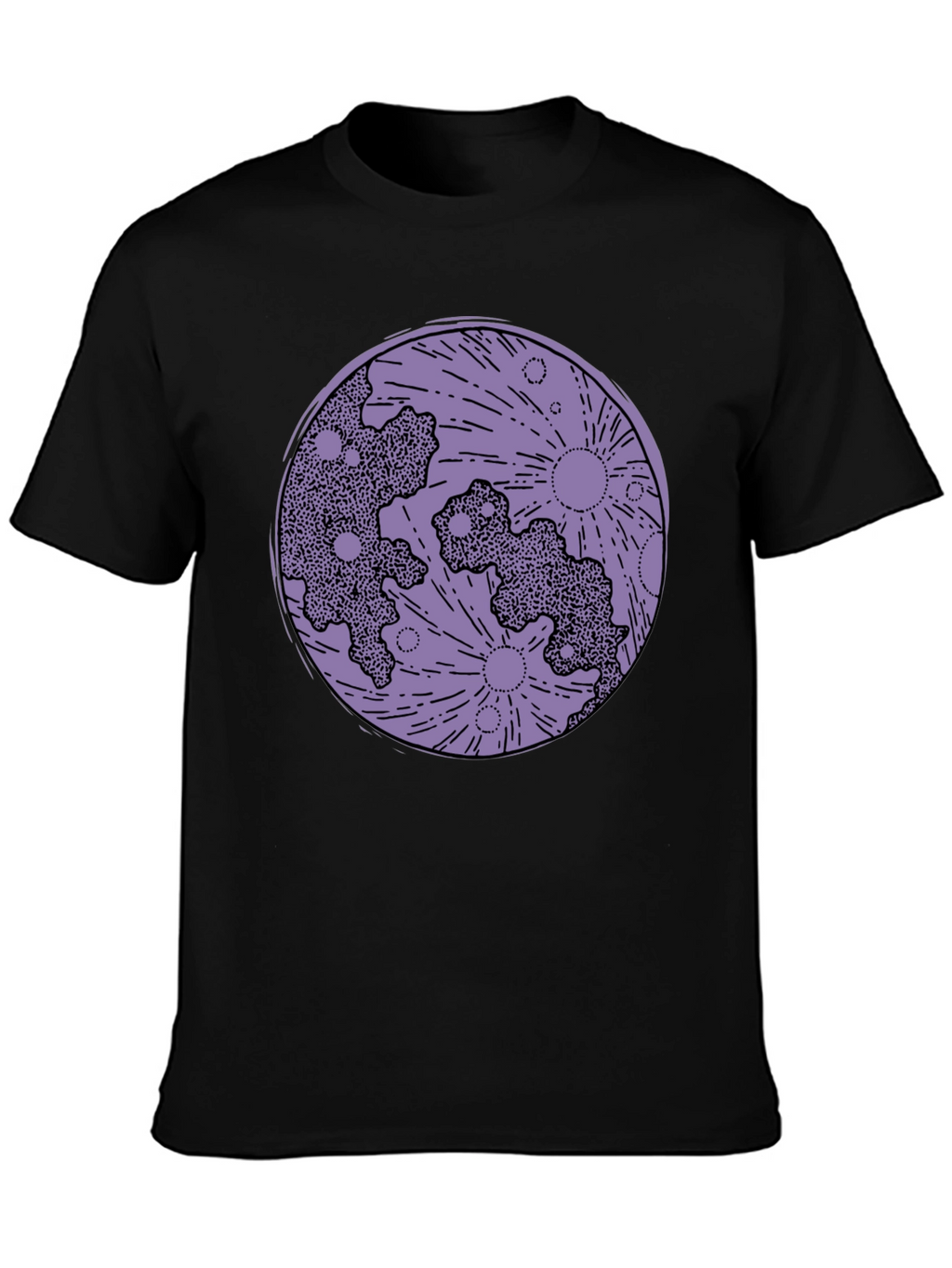 Moon Print Black T-Shirt - Celestial Graphic Tee
