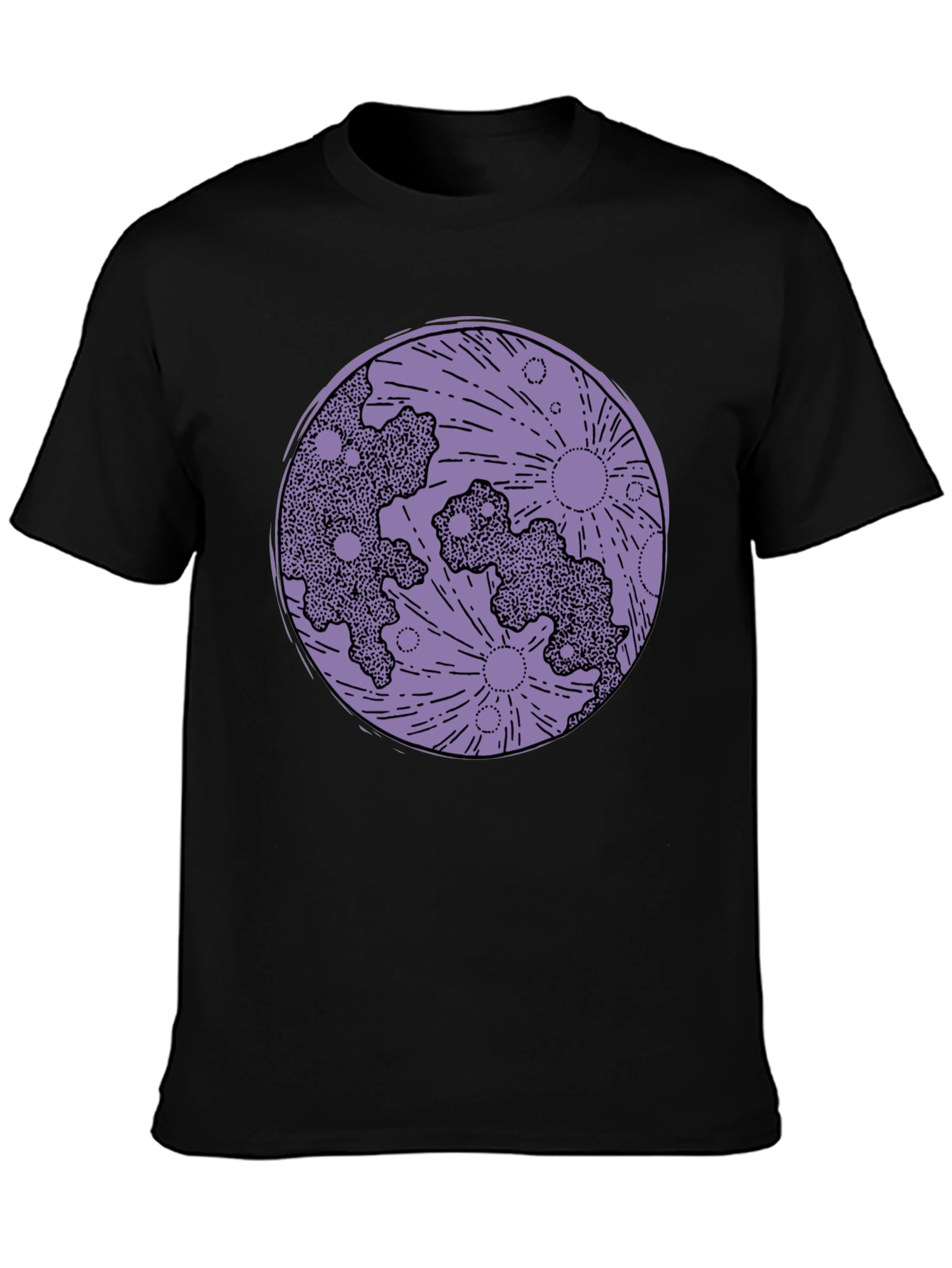 Moon Print Black T-Shirt - Celestial Graphic Tee