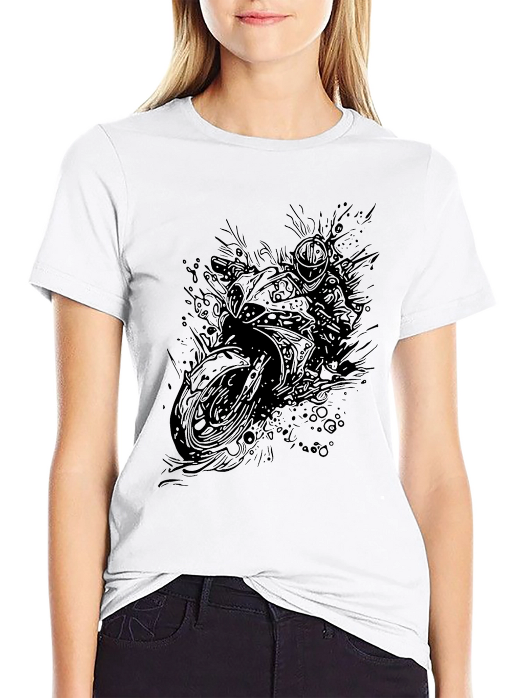 Motorcycle Graphic Black T-Shirt