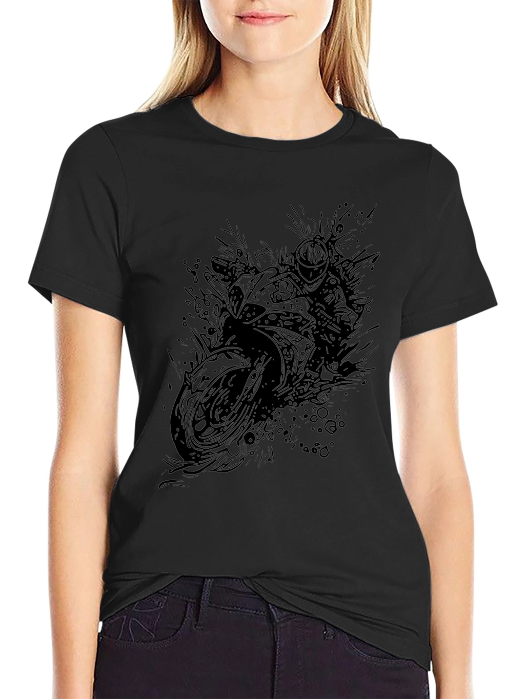 Motorcycle Graphic Black T-Shirt