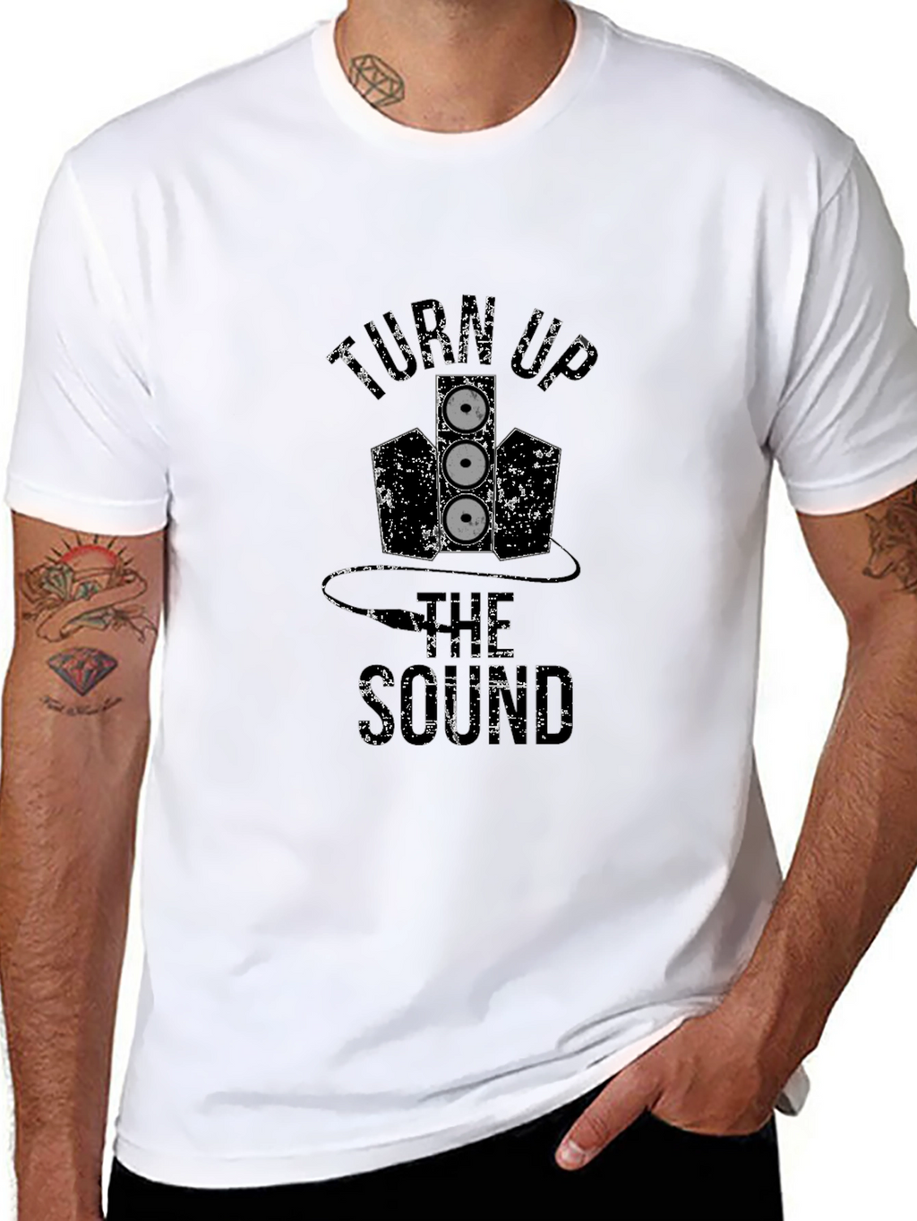 Turn Up the Sound Black Graphic Tee