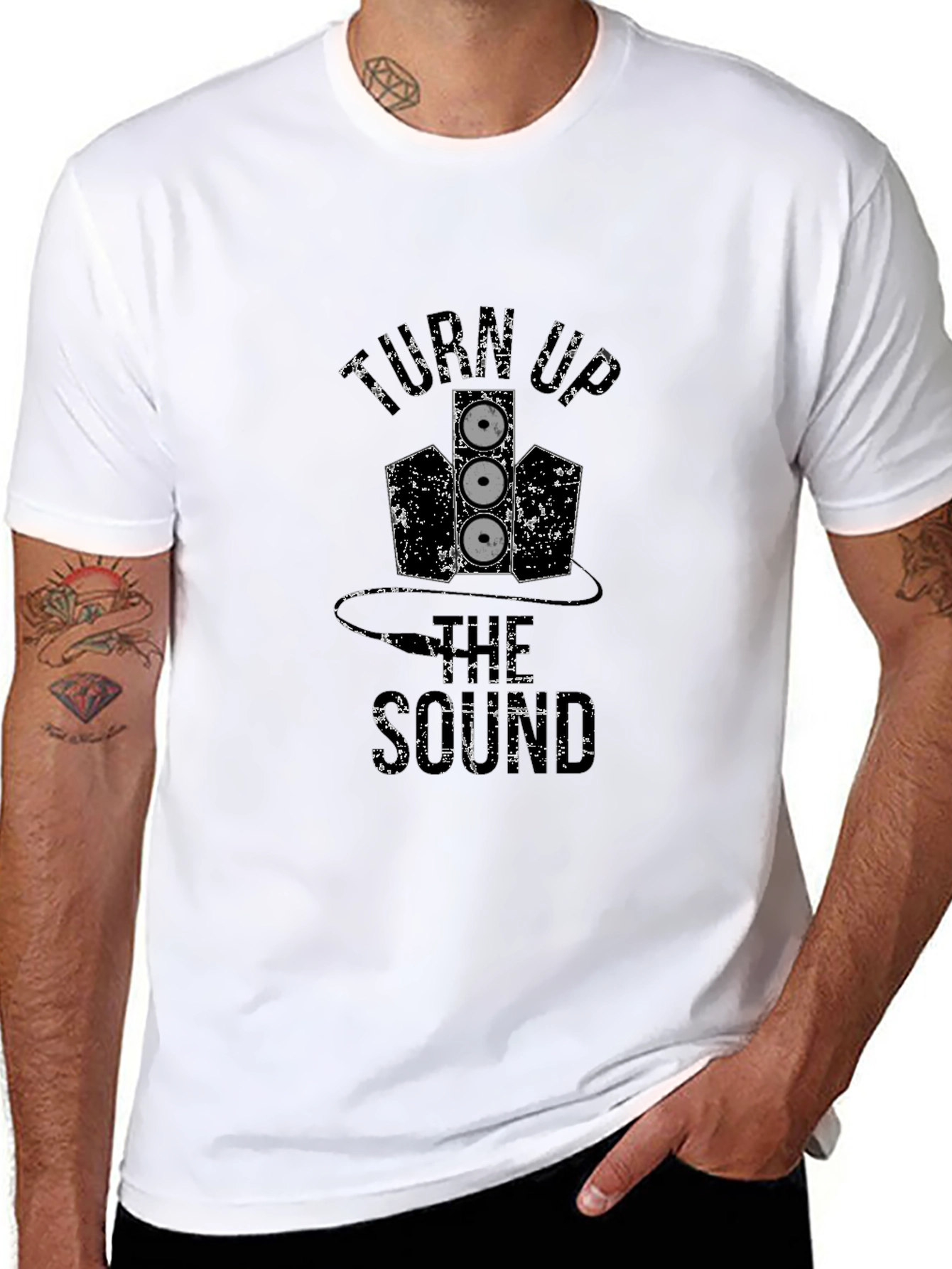 Turn Up the Sound Black Graphic Tee