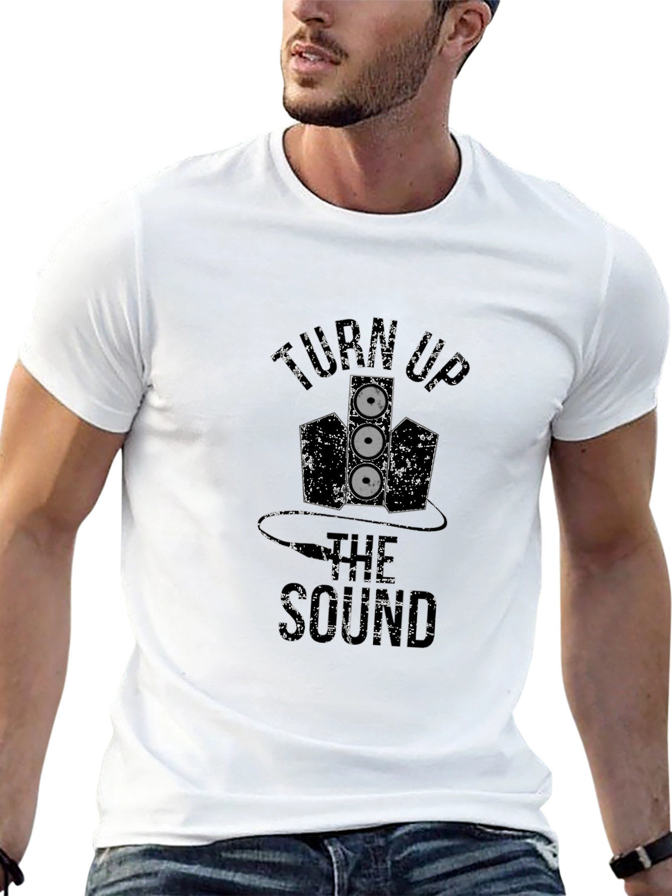 Turn Up the Sound Black Graphic Tee