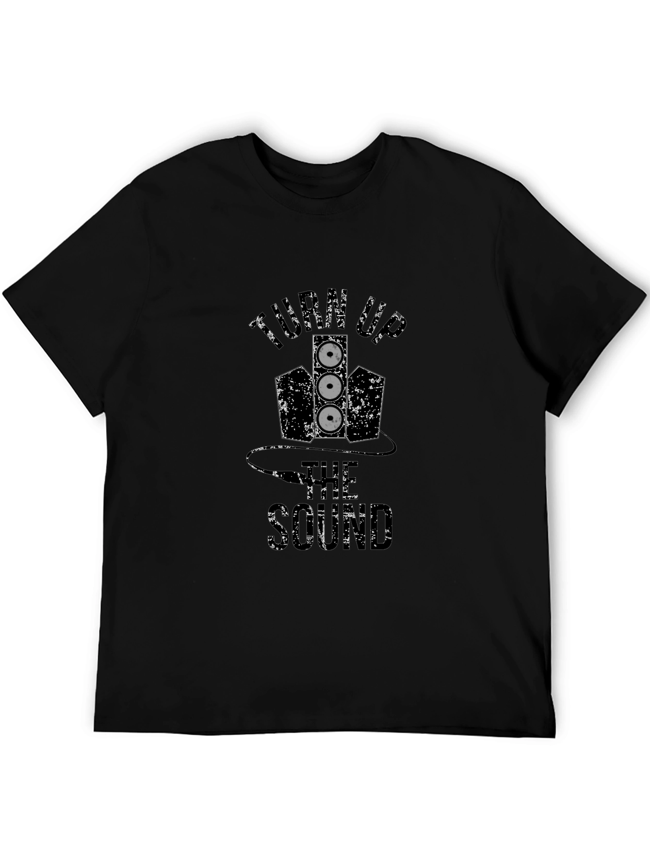 Turn Up the Sound Black Graphic Tee
