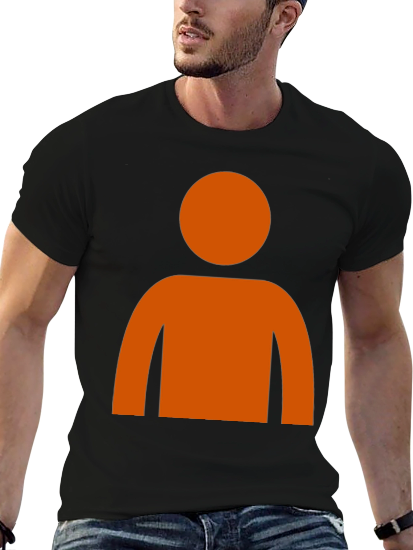Orange Silhouette Graphic T-Shirt