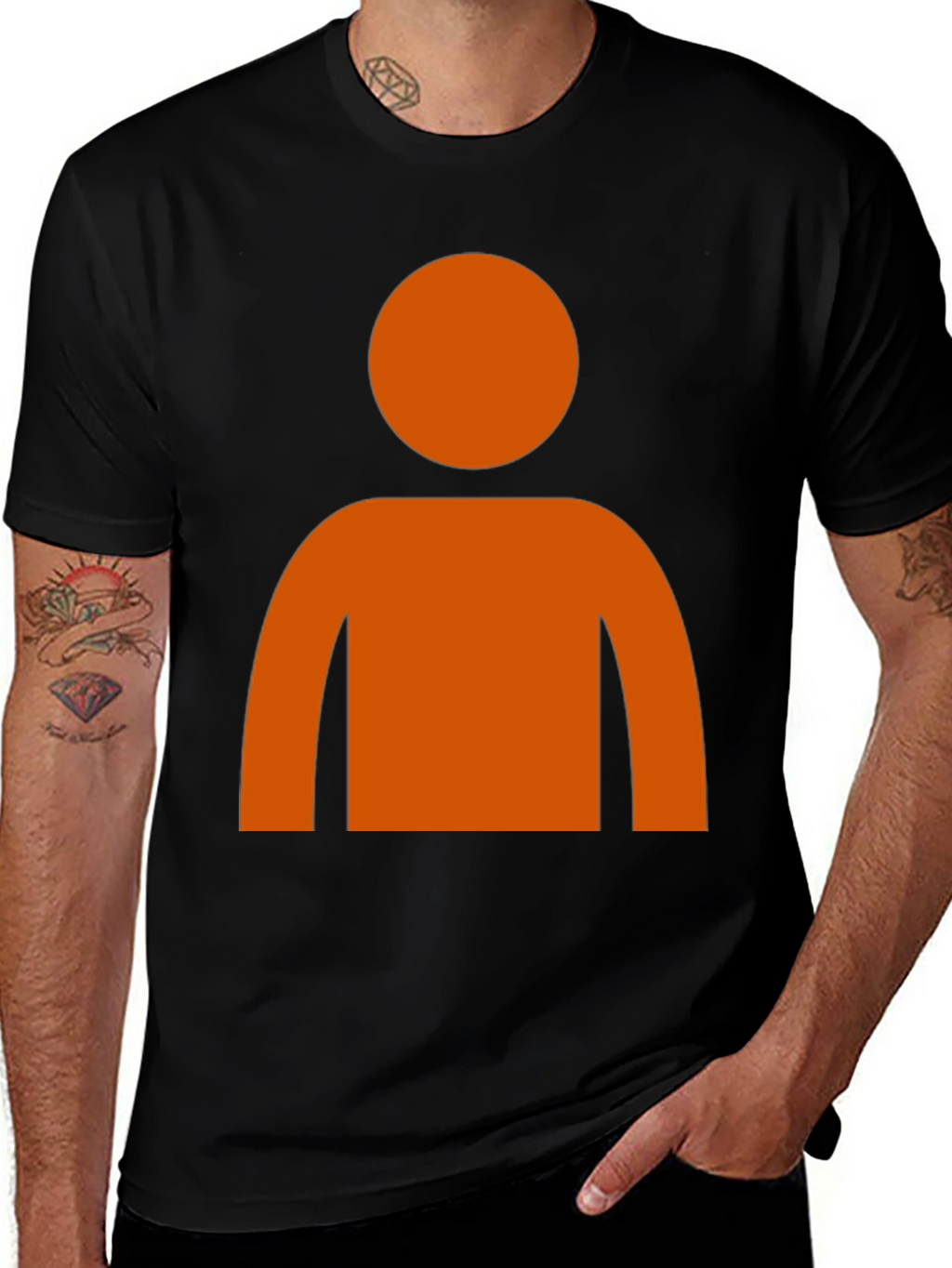 Orange Silhouette Graphic T-Shirt