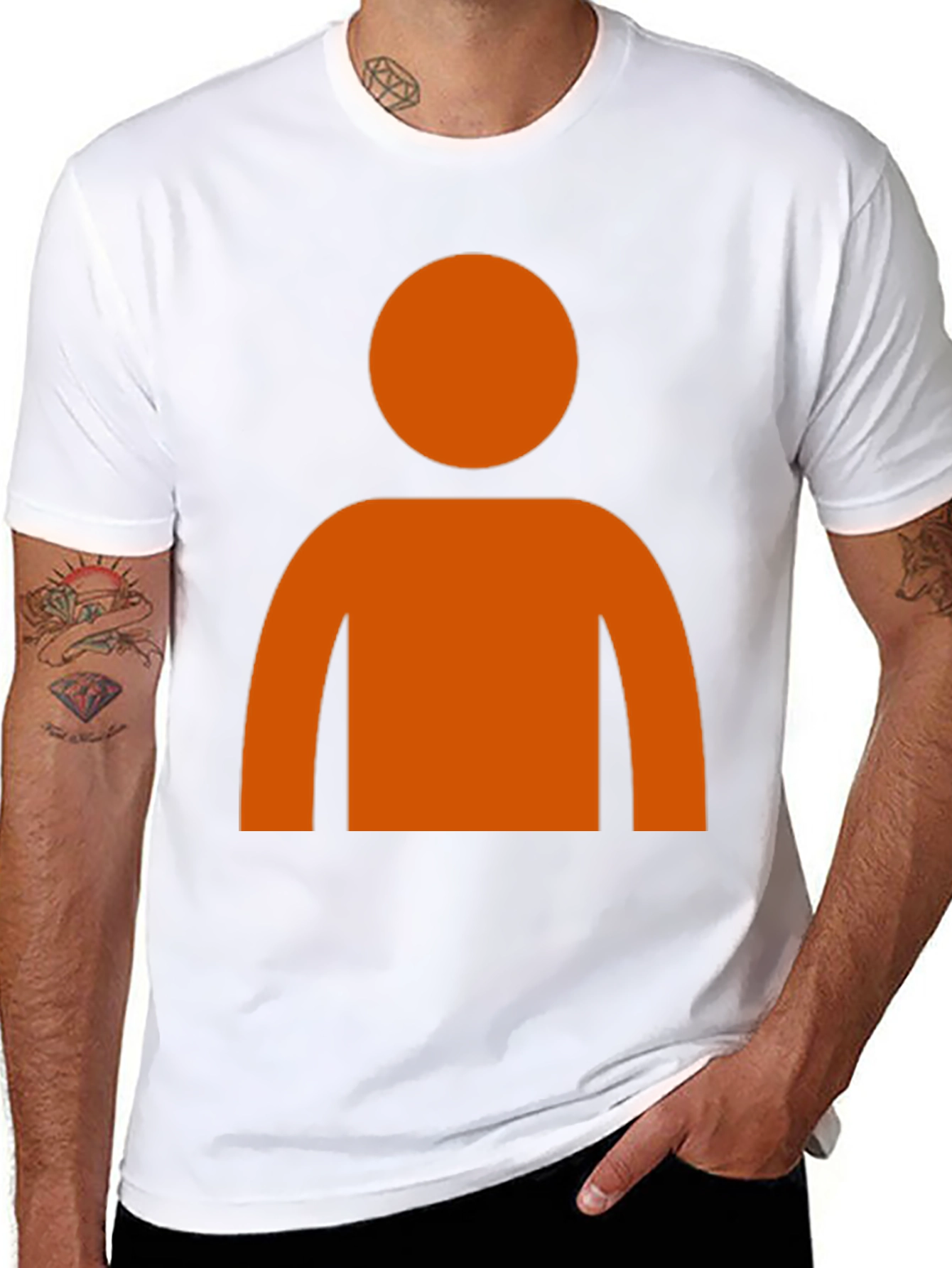 Orange Silhouette Graphic T-Shirt