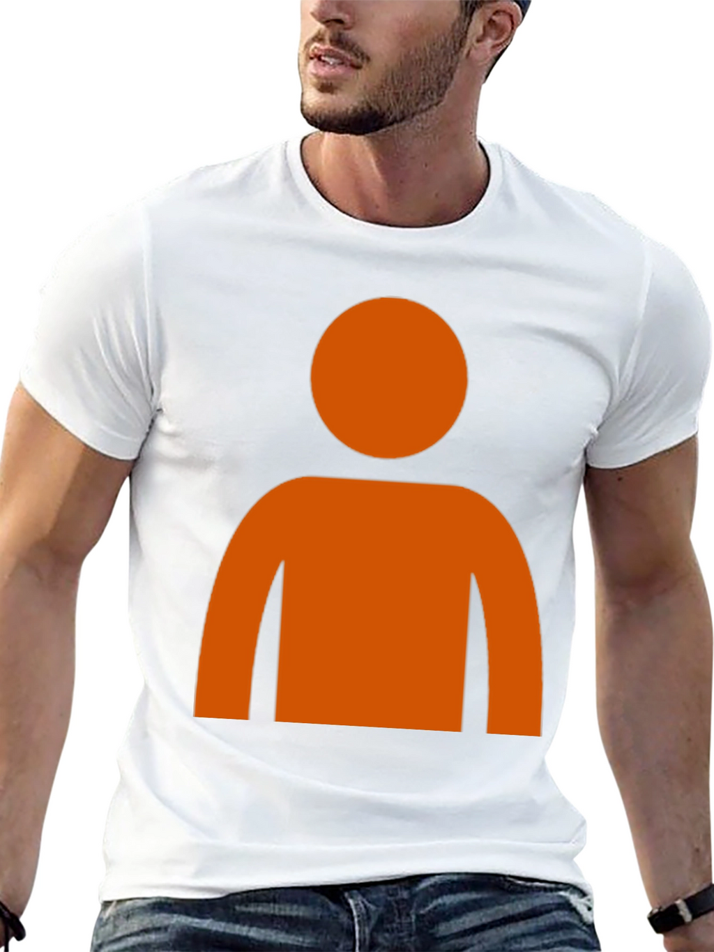 Orange Silhouette Graphic T-Shirt