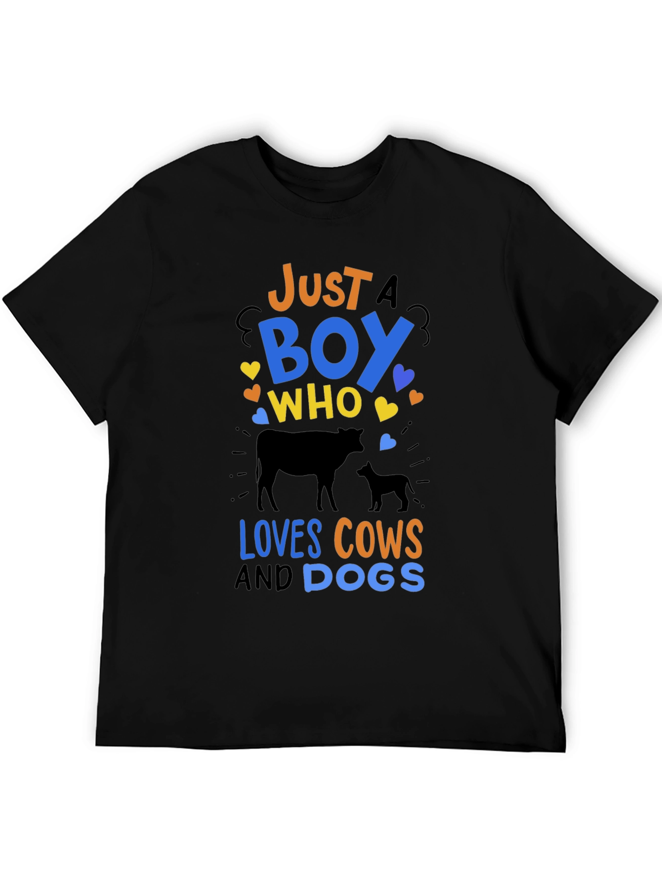 Just a Boy Who Loves Cows & Dogs T-Shirt