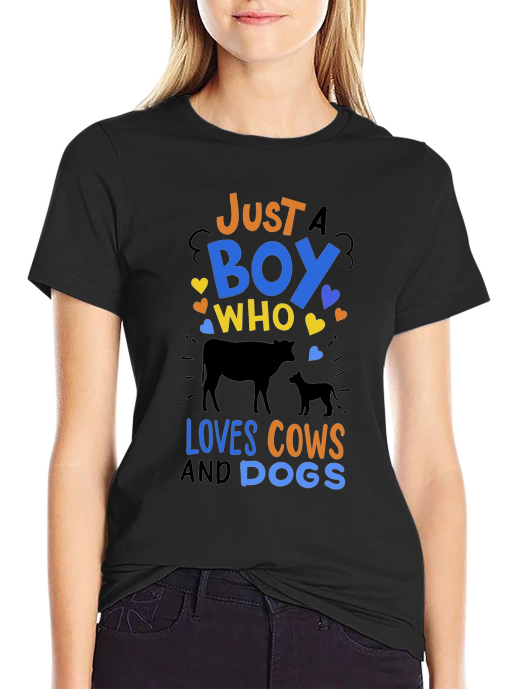 Just a Boy Who Loves Cows & Dogs T-Shirt