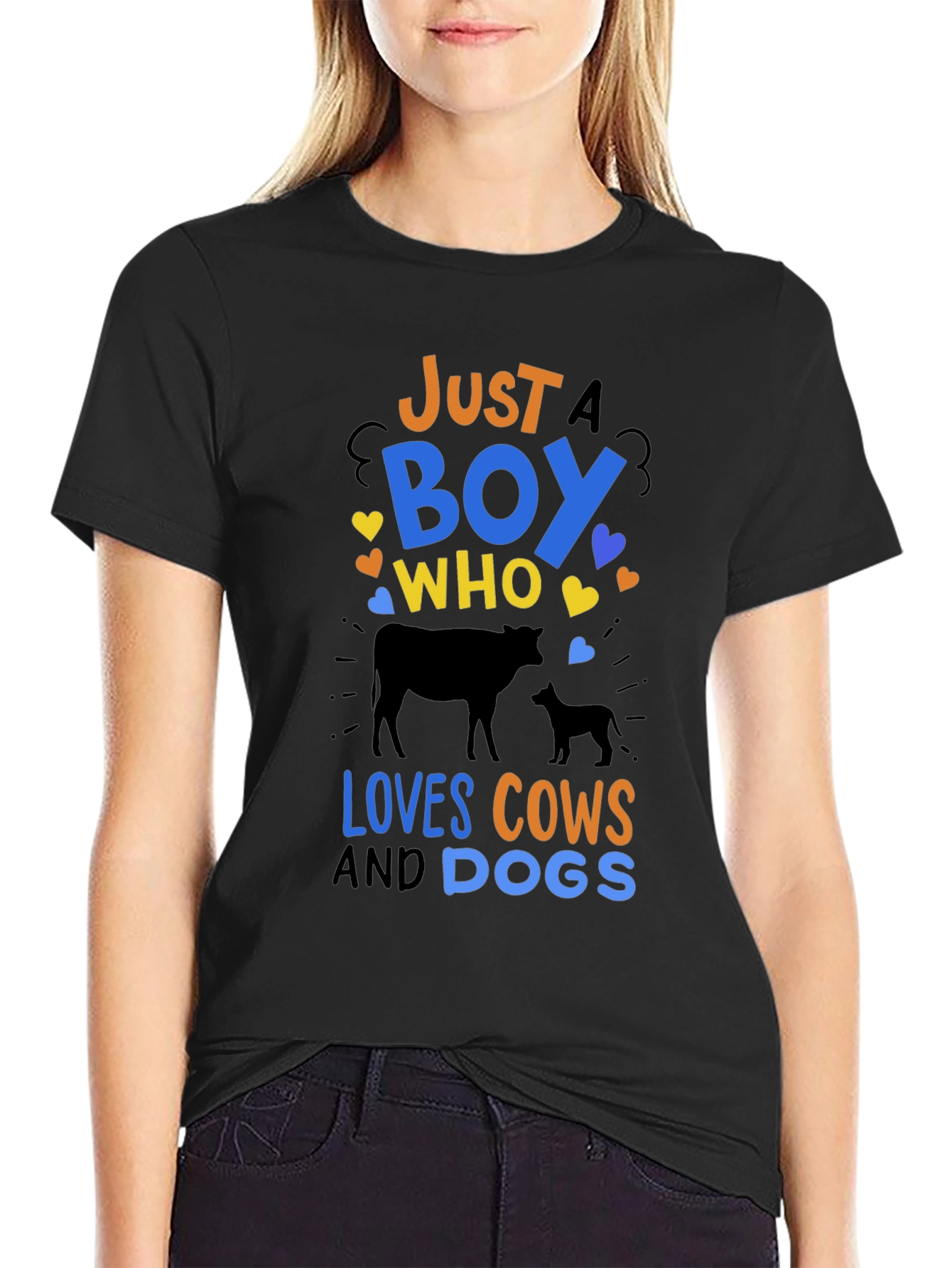 Just a Boy Who Loves Cows & Dogs T-Shirt