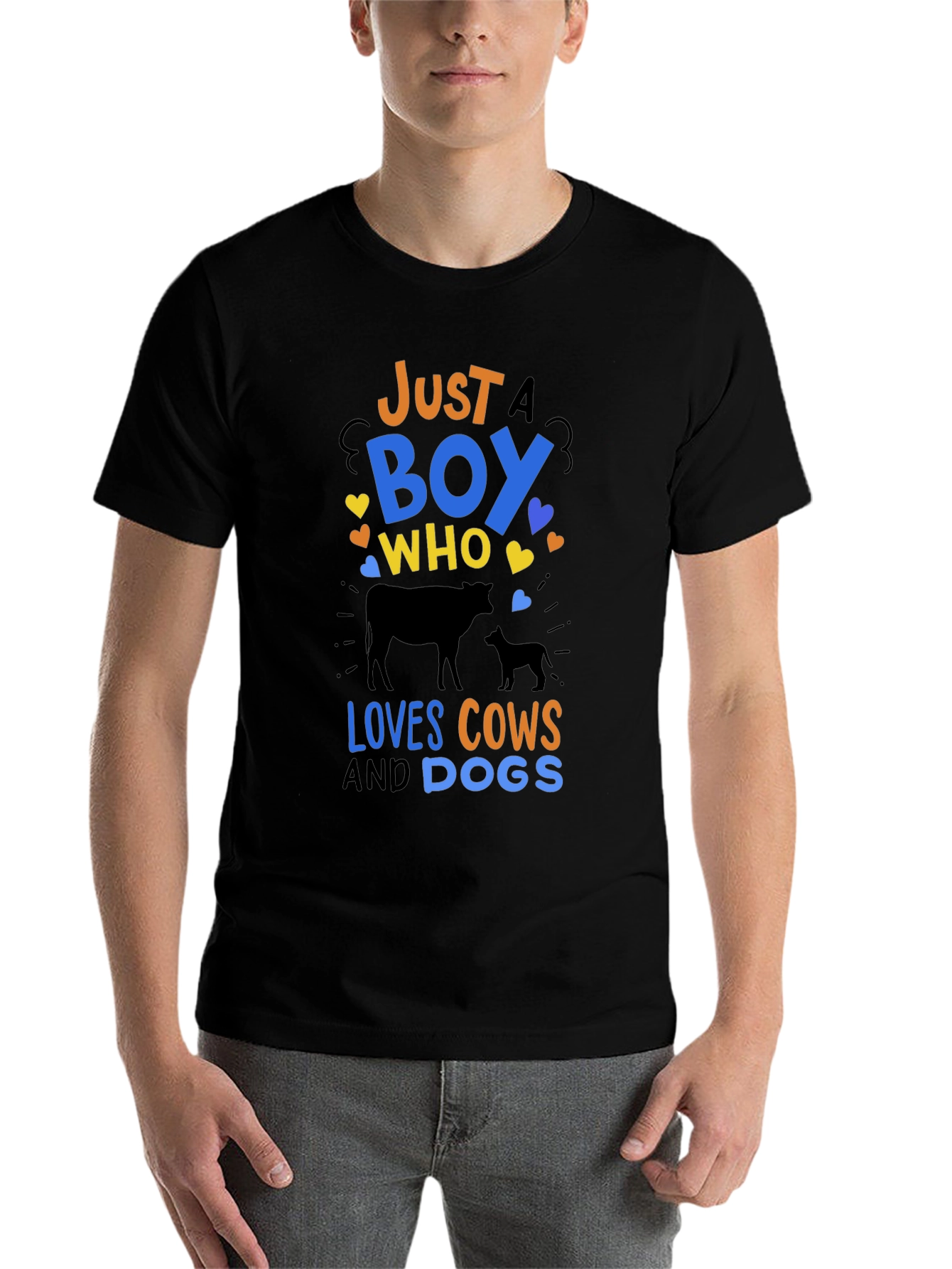 Just a Boy Who Loves Cows & Dogs T-Shirt
