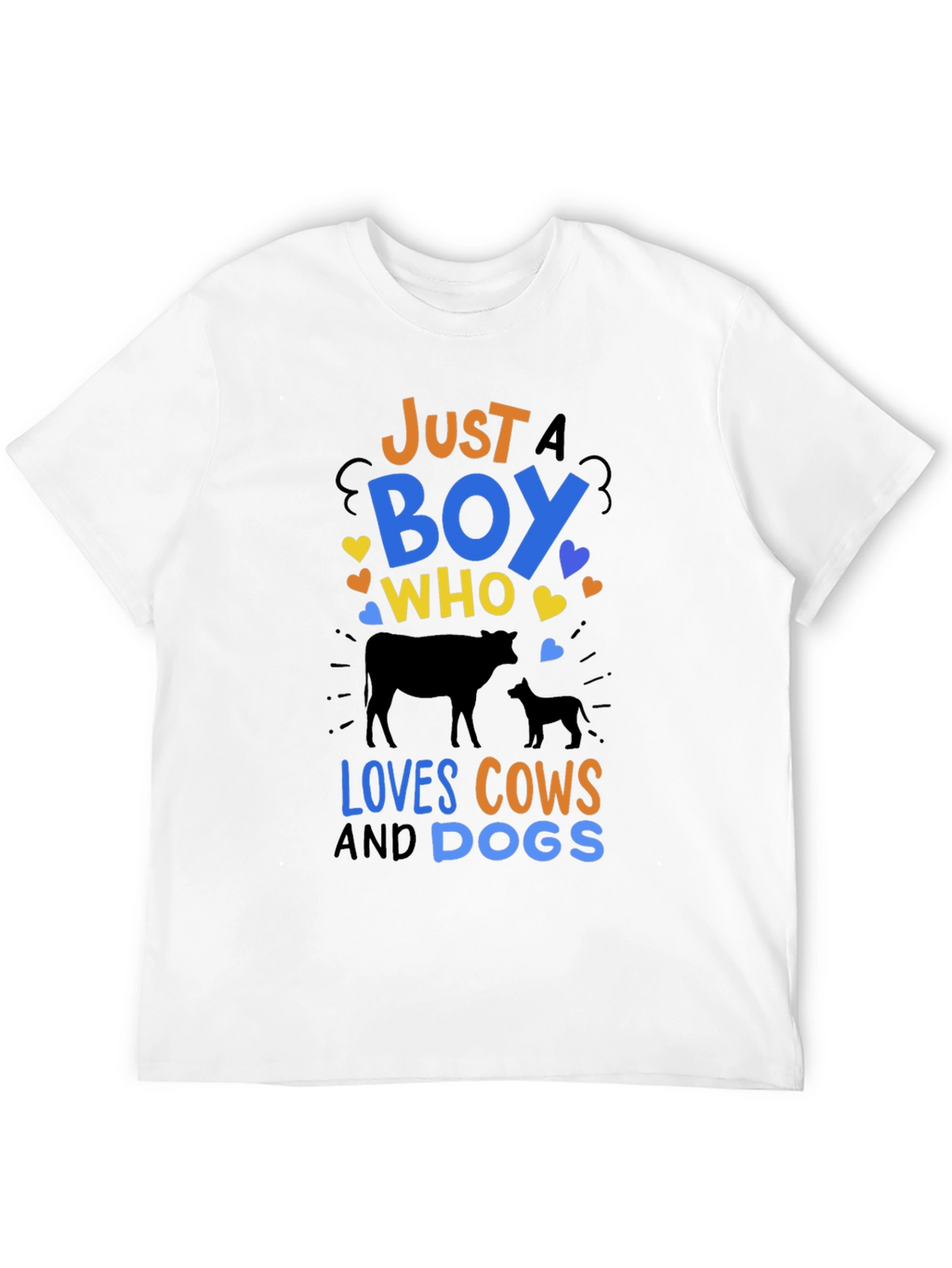 Just a Boy Who Loves Cows & Dogs T-Shirt