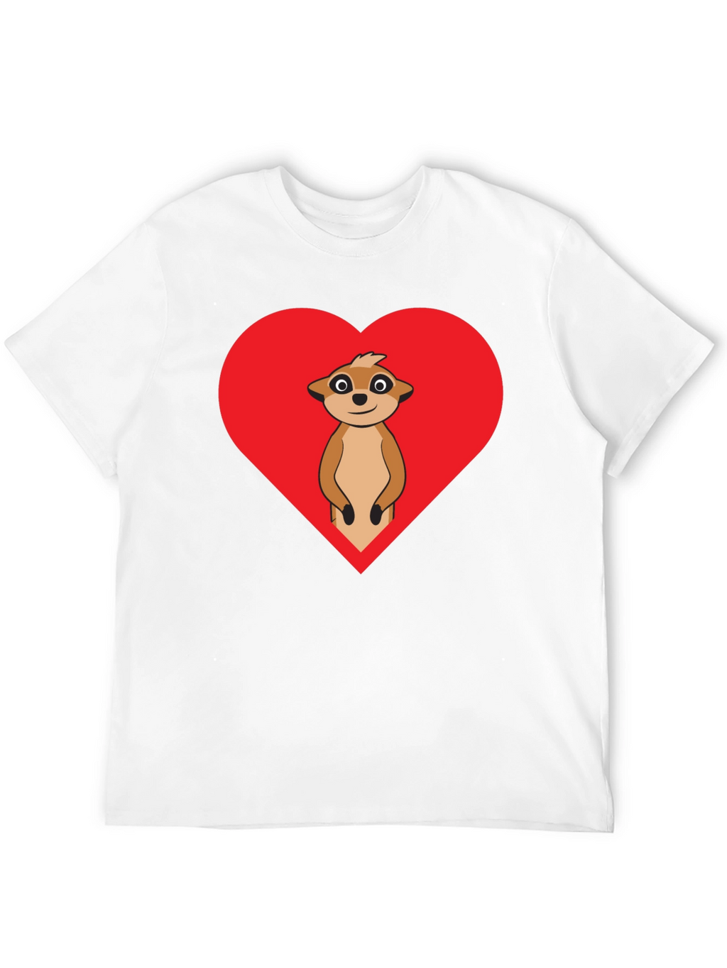Meerkat Heart Graphic Tee - Black Cotton