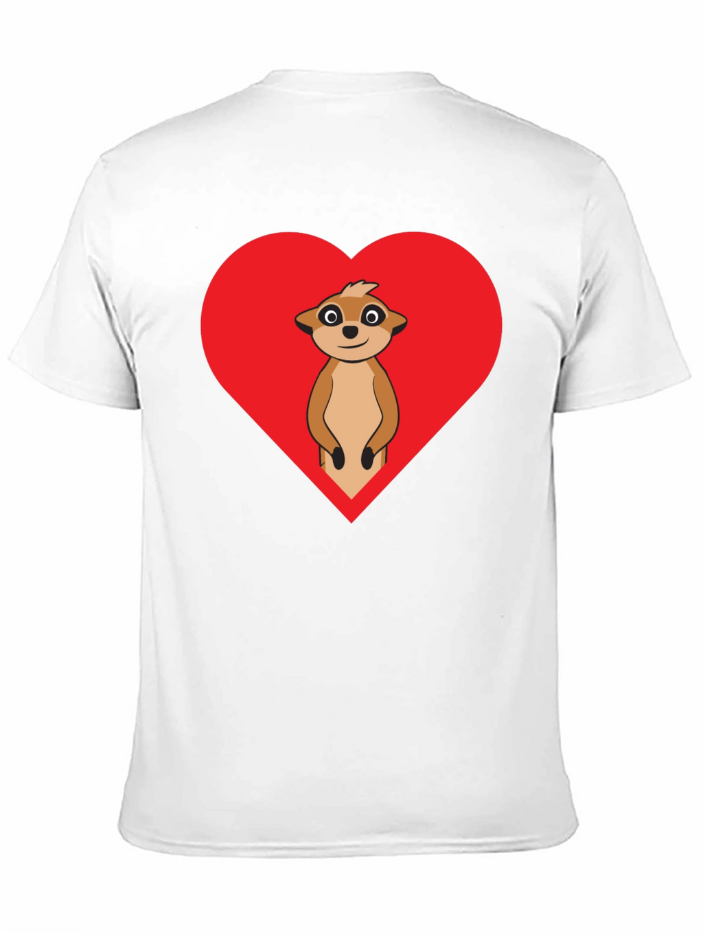 Meerkat Heart Graphic Tee - Black Cotton