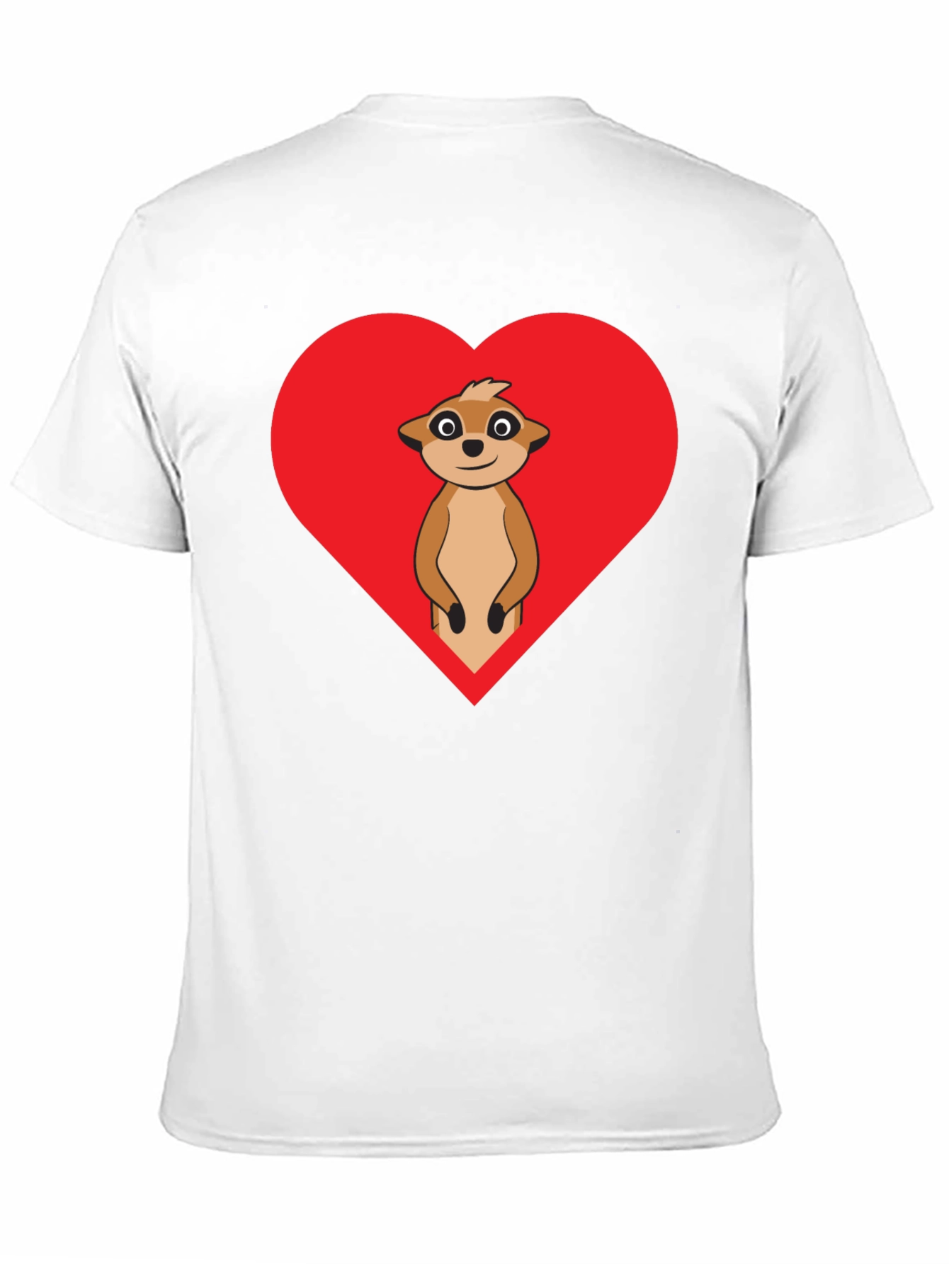 Meerkat Heart Graphic Tee - Black Cotton