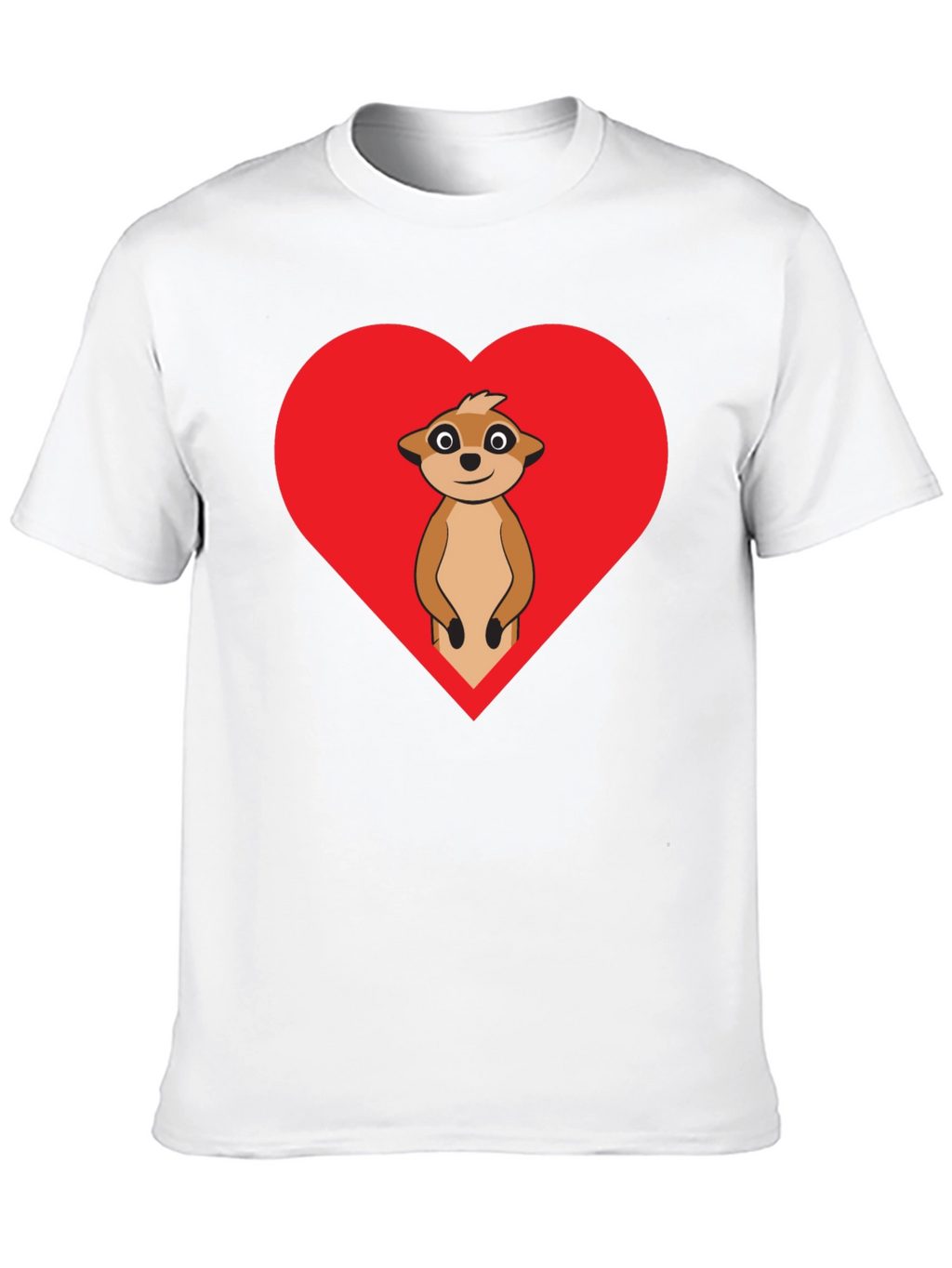 Meerkat Heart Graphic Tee - Black Cotton