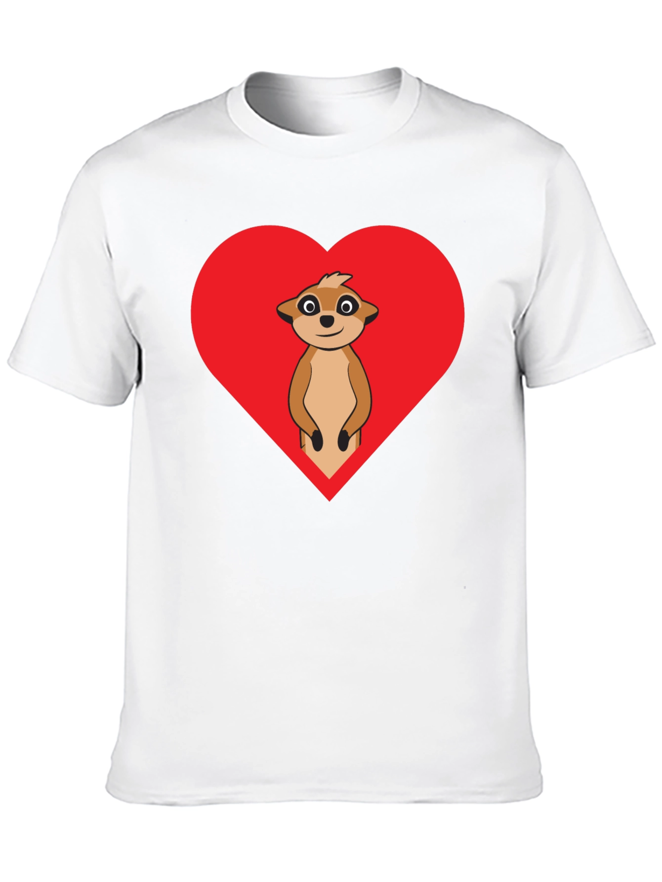Meerkat Heart Graphic Tee - Black Cotton