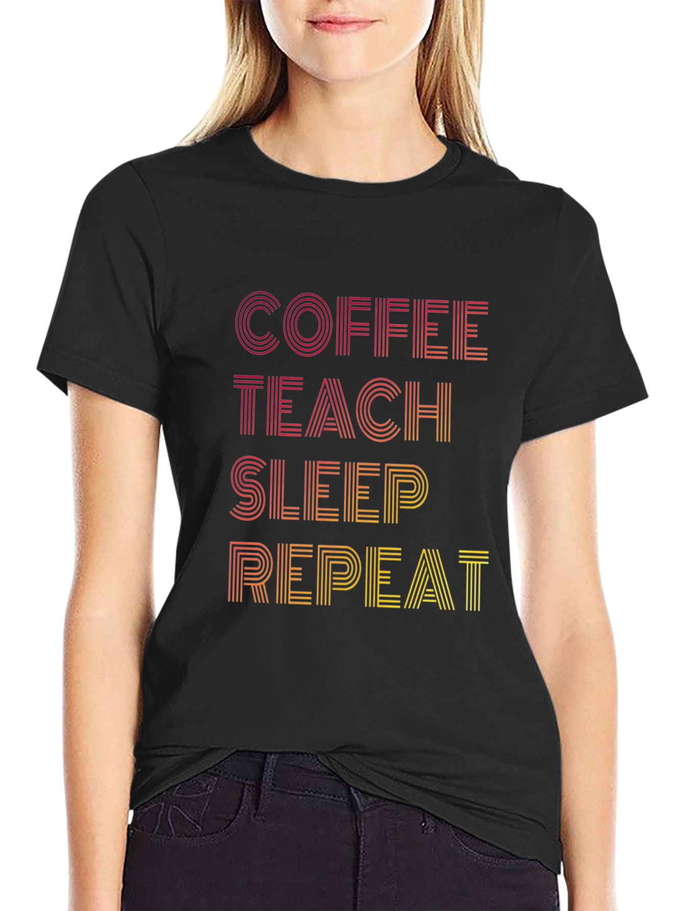 Coffee Teach Sleep Repeat Graphic Tee