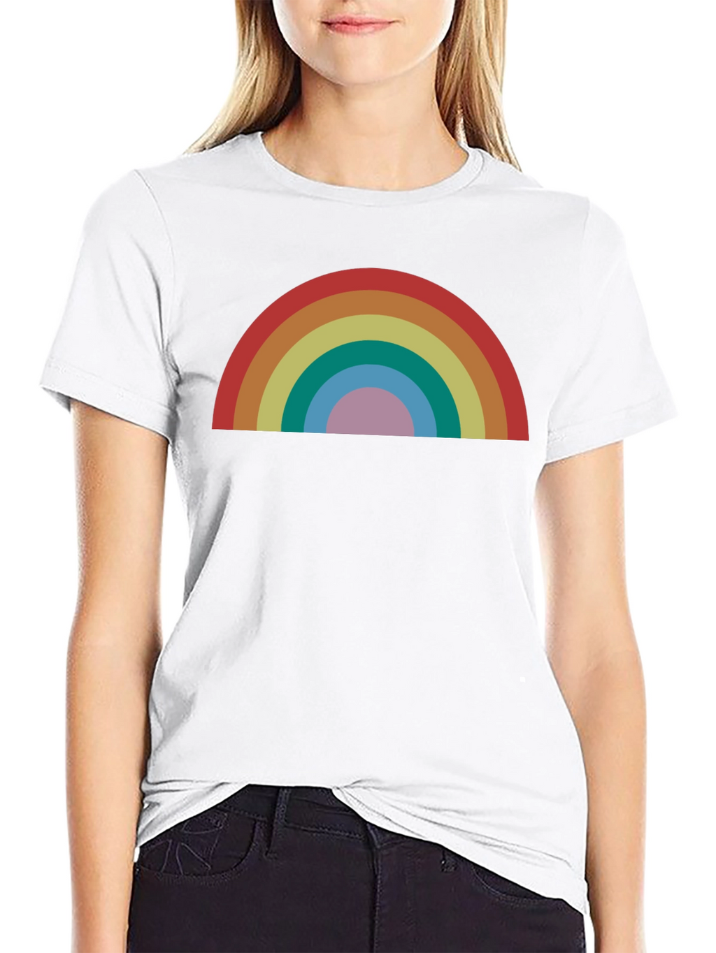Retro Rainbow Graphic T-Shirt - Stylish and Comfortable